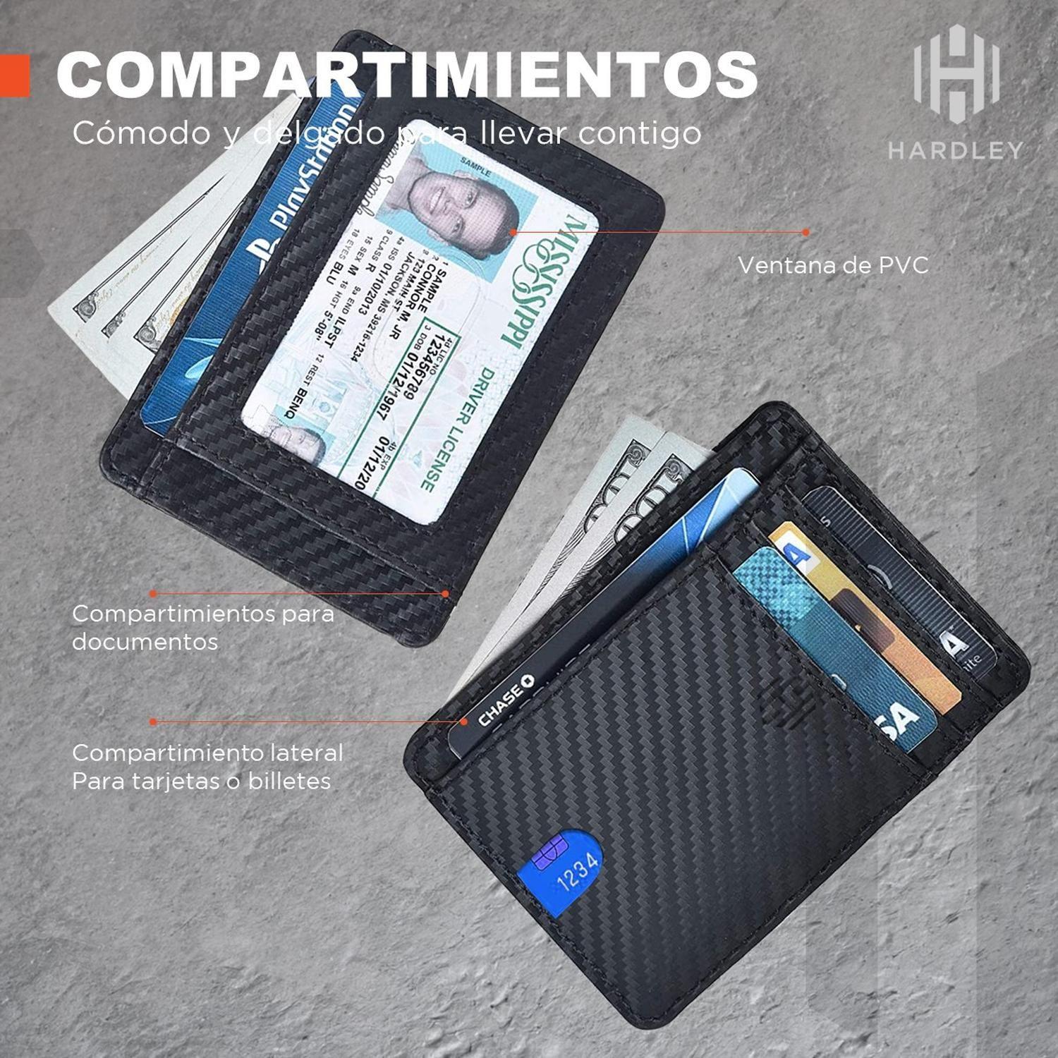 Billetera Hombre Ultra Delgada de Cuero Bloqueo Rfid Hardley-4