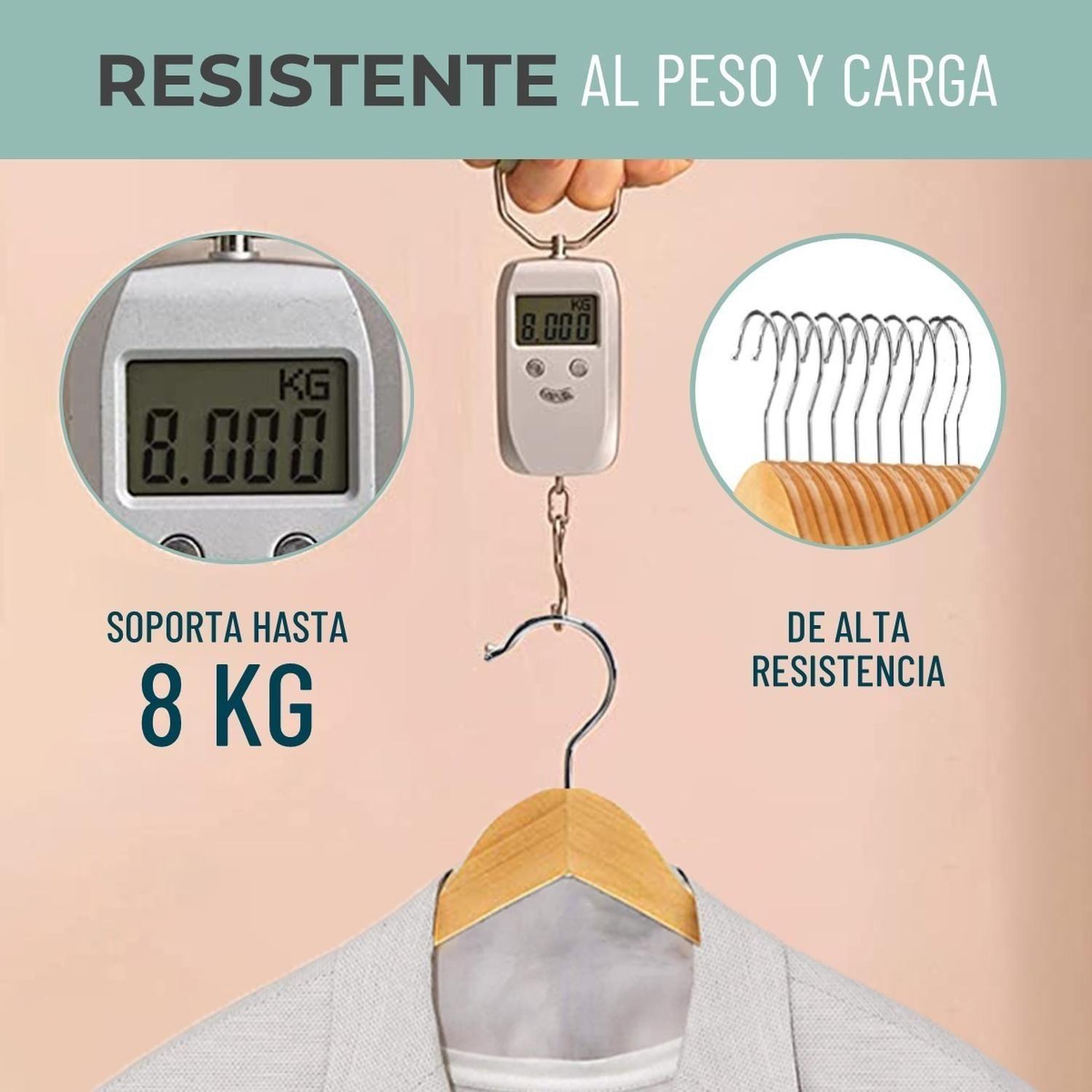 Colgadores de Ropa Madera Set 10 Ganchos Antideslizante-6