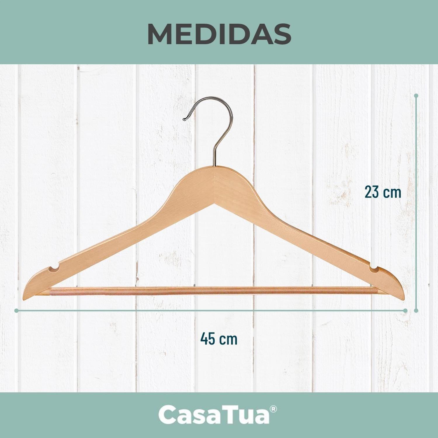 Colgadores de Ropa Madera Set 10 Ganchos Antideslizante-8