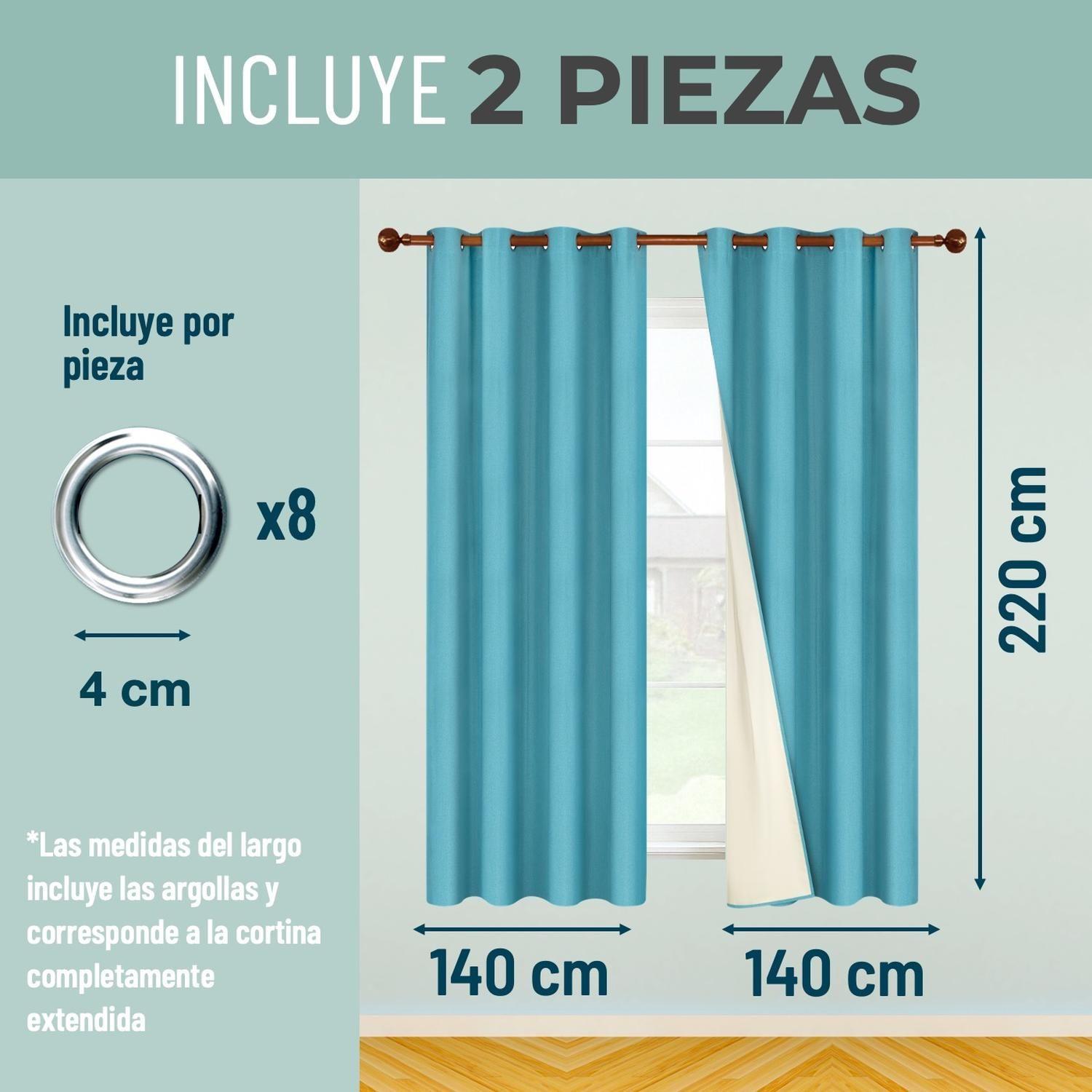 Cortina Blackout Engomada Termica x2 Casatua Tipo Lino-3