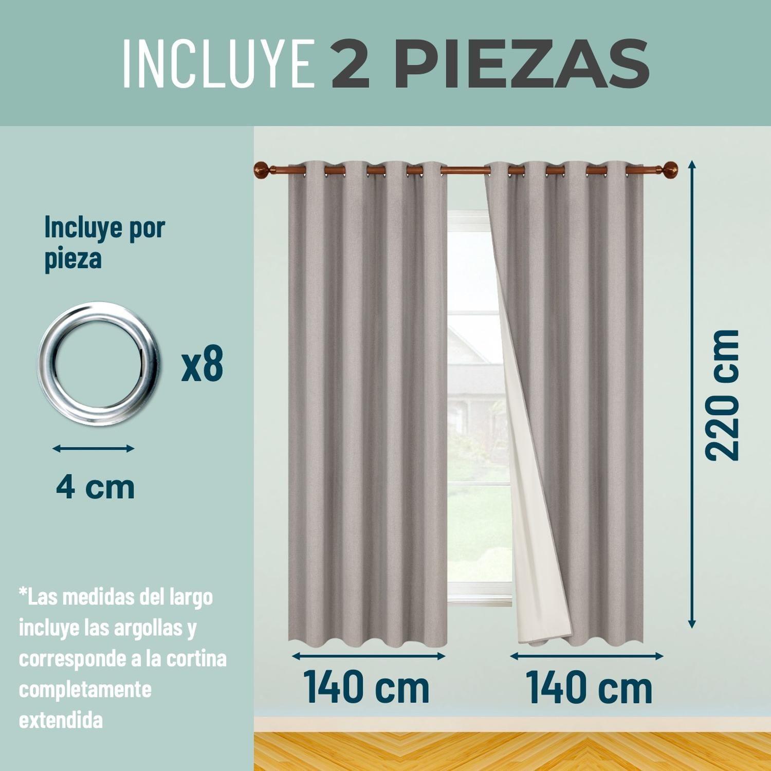 Cortina Blackout Engomada Termica x2 Casatua Tipo Lino-3