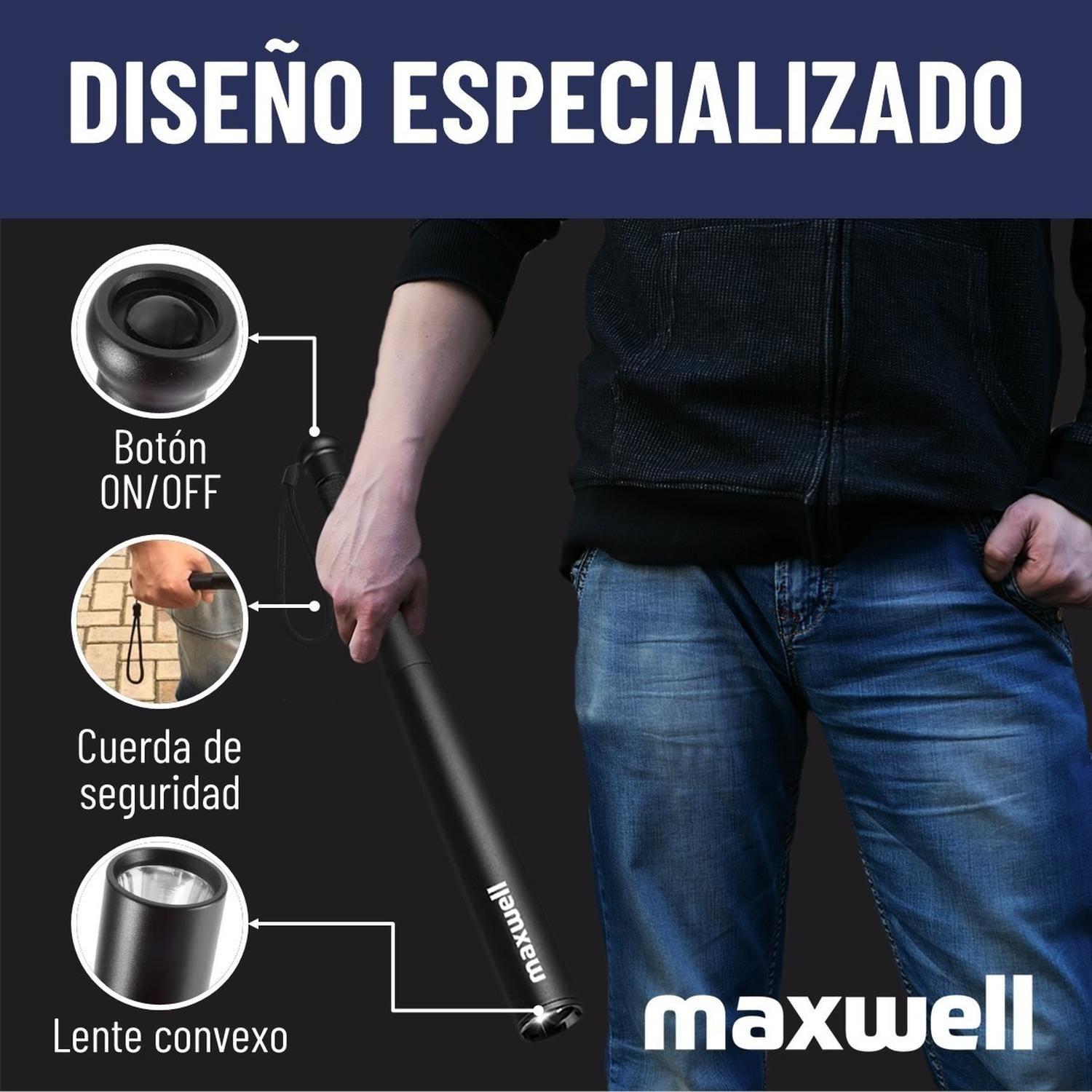 Linterna Led Tipo Bate Maxwell Potente Seguridad-4