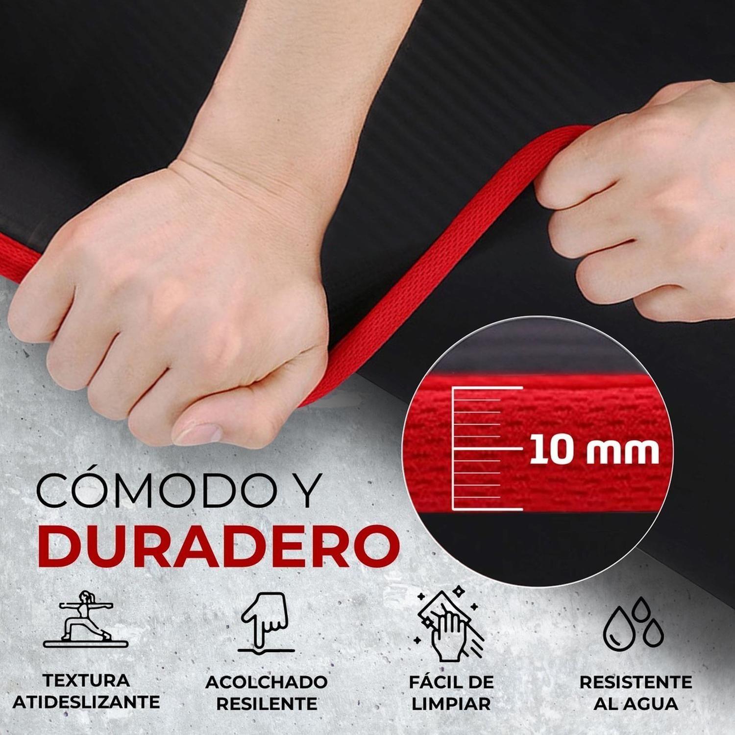 Mat Yoga Colchoneta Ejercicio 10mm Borde Tela +Bolso +Correa-2