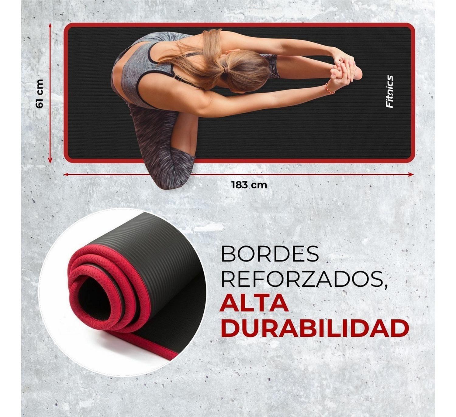 Mat Yoga Colchoneta Ejercicio 10mm Borde Tela +Bolso +Correa-3