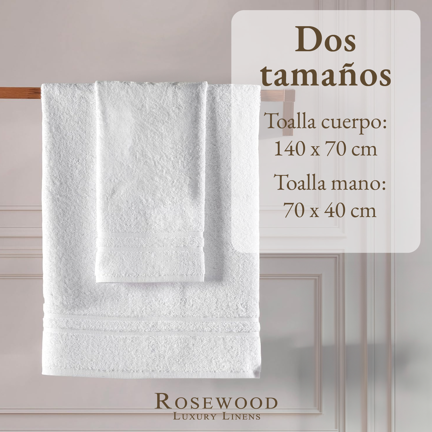 Toallas Baño Premium Set 2 100% Algodón Rosewood Lujo Suave-7