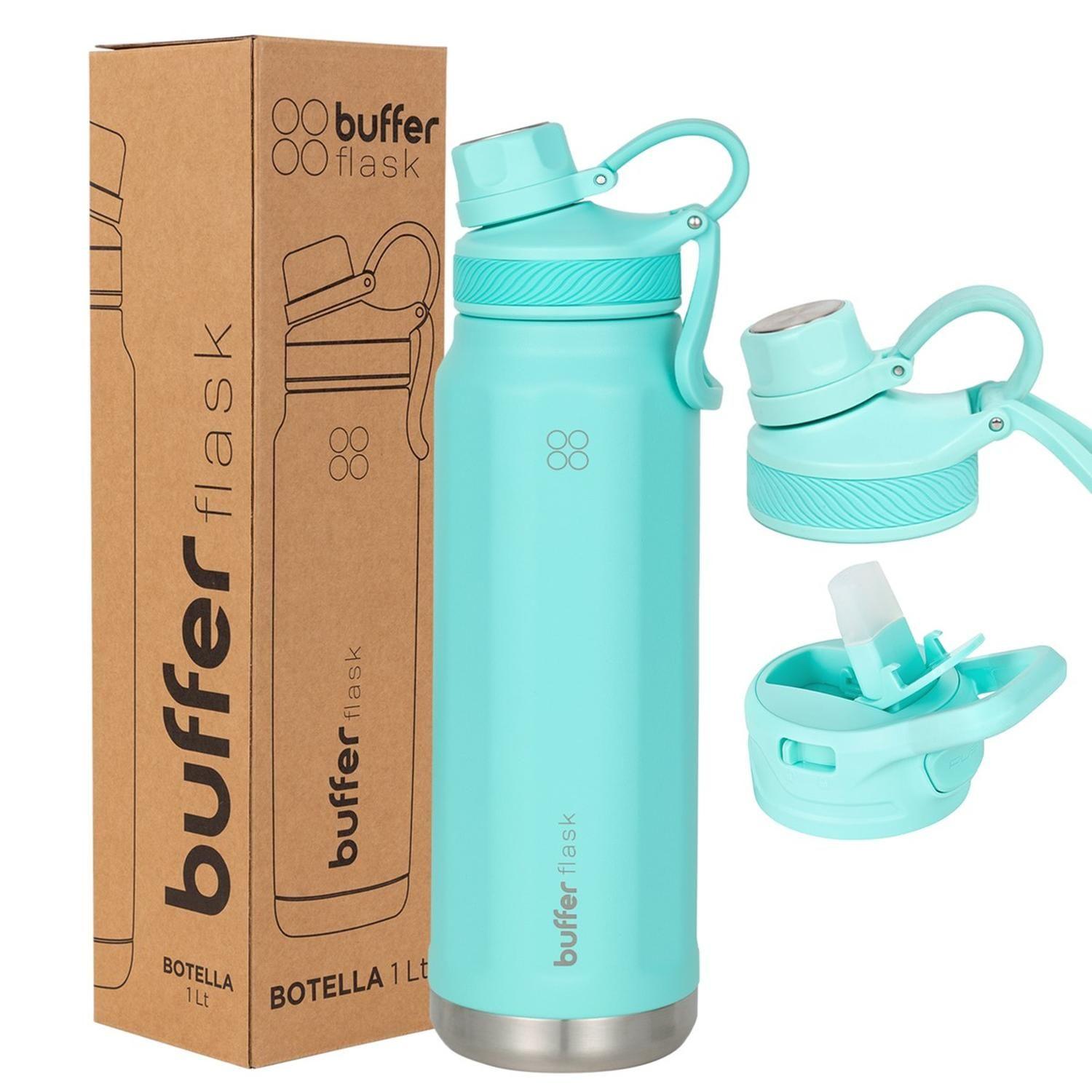 Botella Termica Agua Acero Inoxidable Buffer 1L +Tapas-0