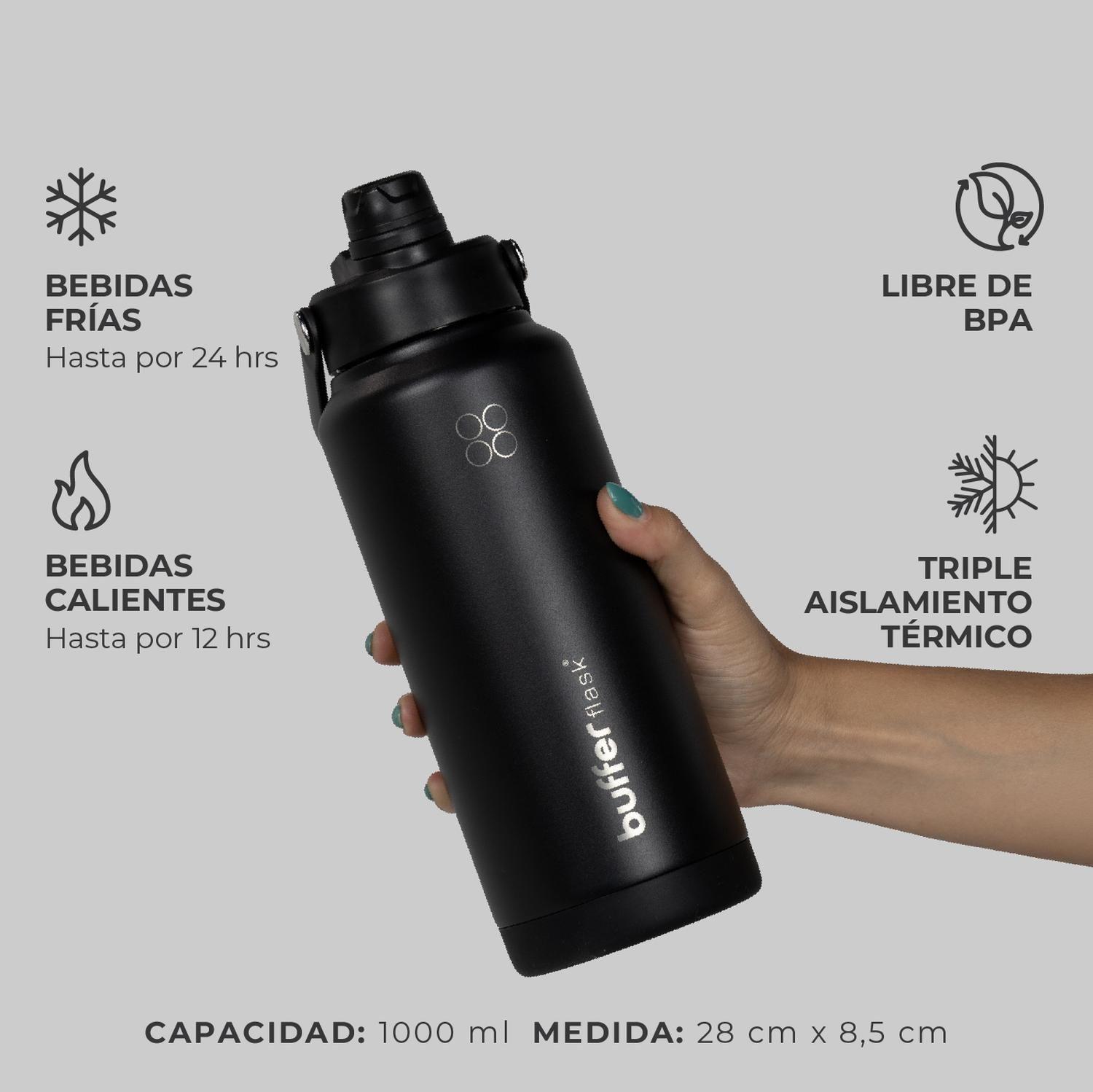 Termo Botella Agua Termica Buffer Flask Acero Inox 1L 2 en 1-5