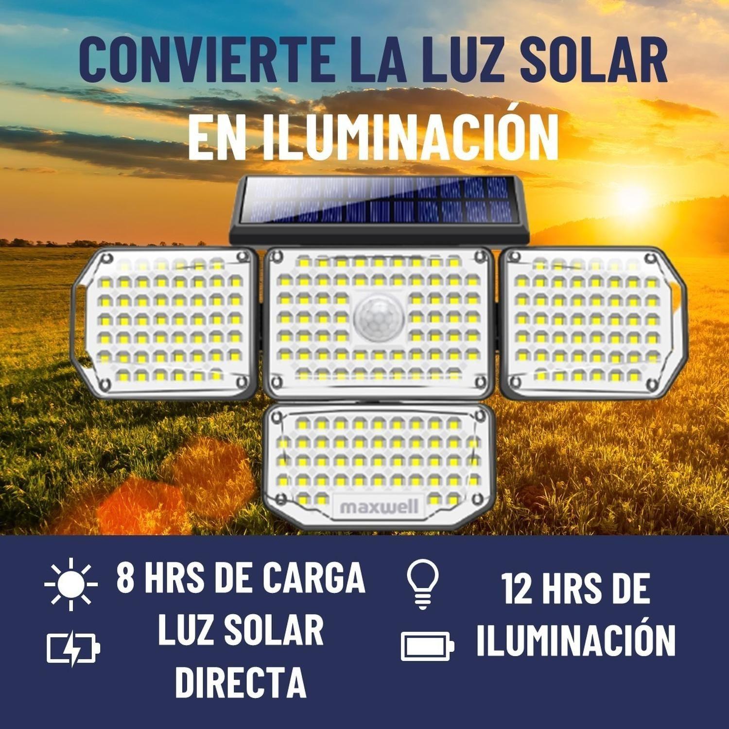 Foco LED Solar Exterior Maxwell 4 Direcciones Sensor Control-2