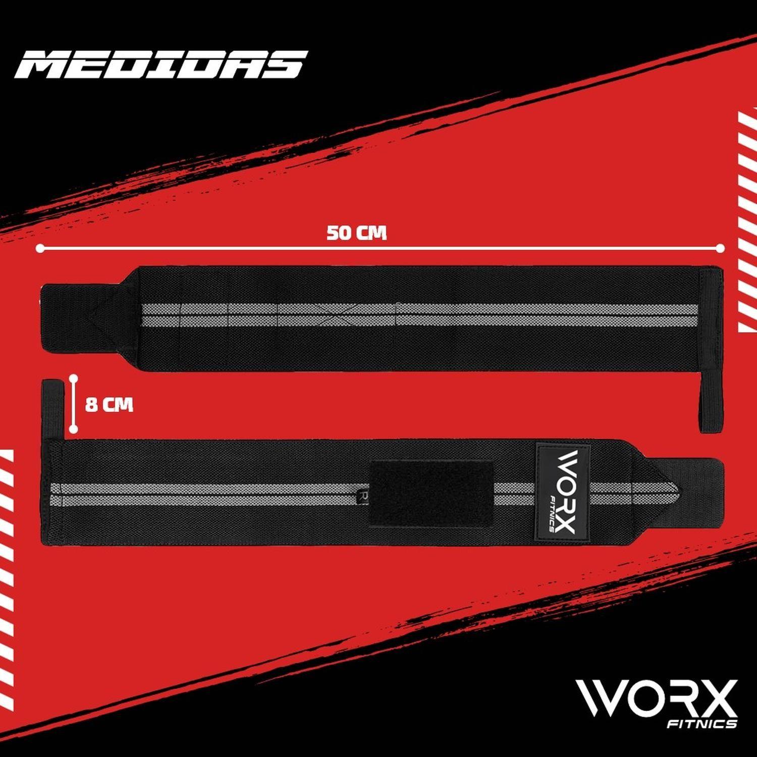 Muñequeras Levantamiento Pesas Worx Gym Gimnasio Crossfit x2-6