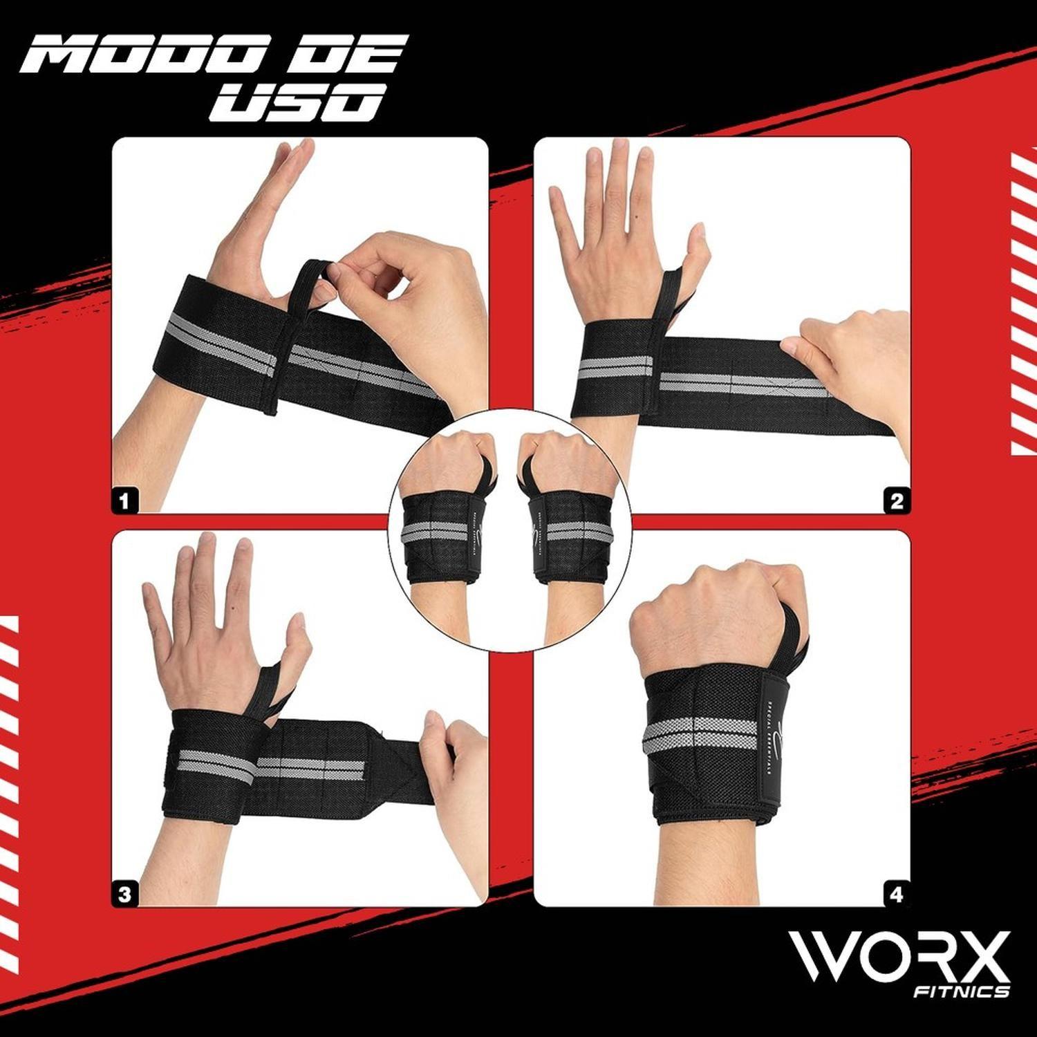 Muñequeras Levantamiento Pesas Worx Gym Gimnasio Crossfit x2-5
