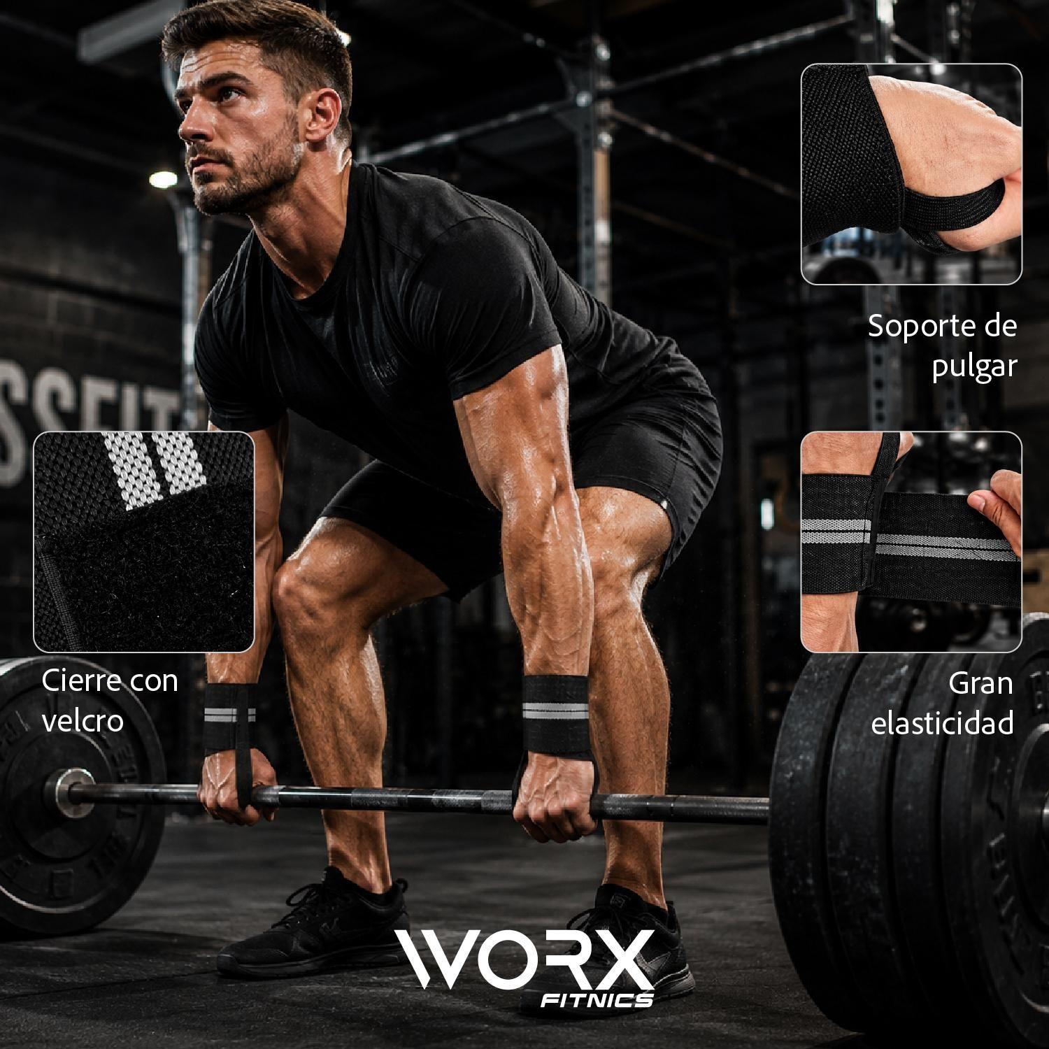 Muñequeras Levantamiento Pesas Worx Gym Gimnasio Crossfit x2-3