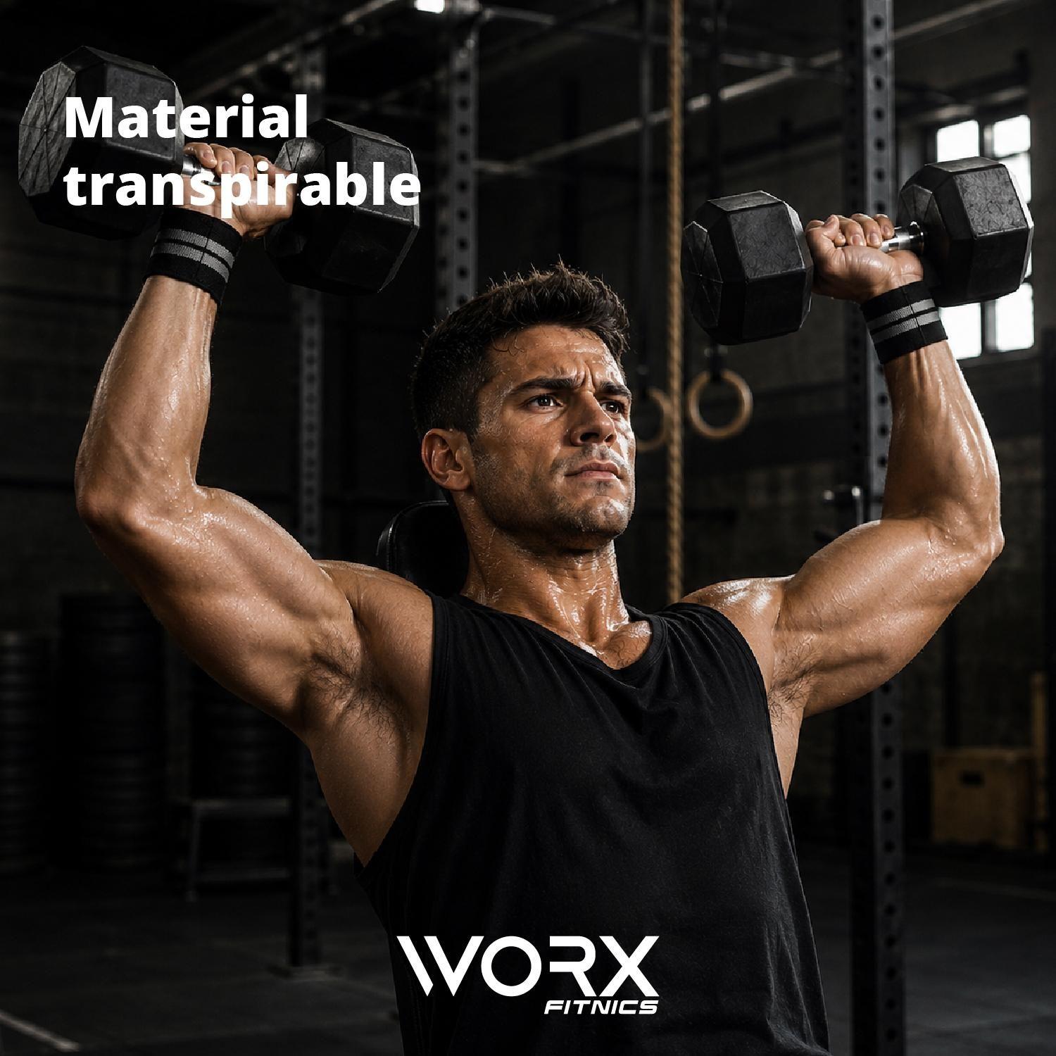 Muñequeras Levantamiento Pesas Worx Gym Gimnasio Crossfit x2-6