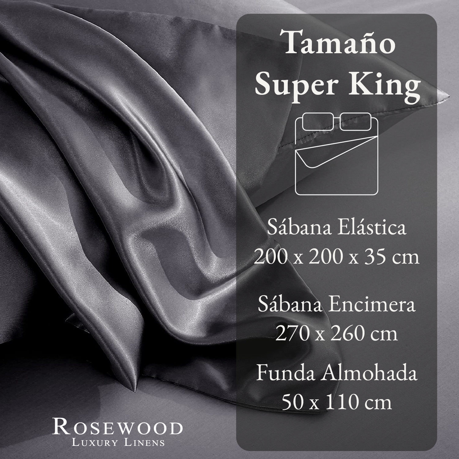 Sabanas Satin Rosewood Ultra Suaves Juego Completo Super King-6