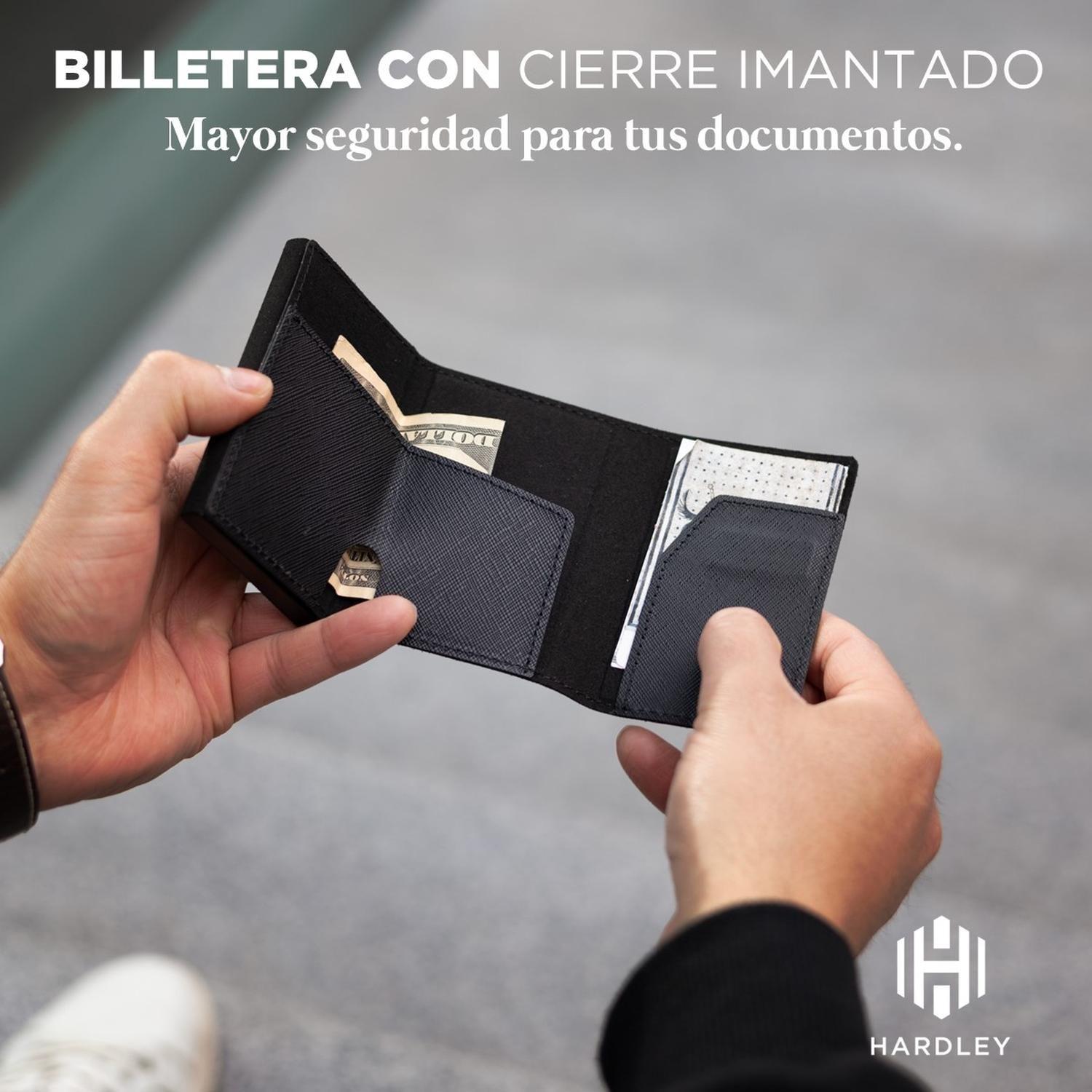 Billetera Hombre De Cuero Hardley Tarjetero Protección Rfid-5