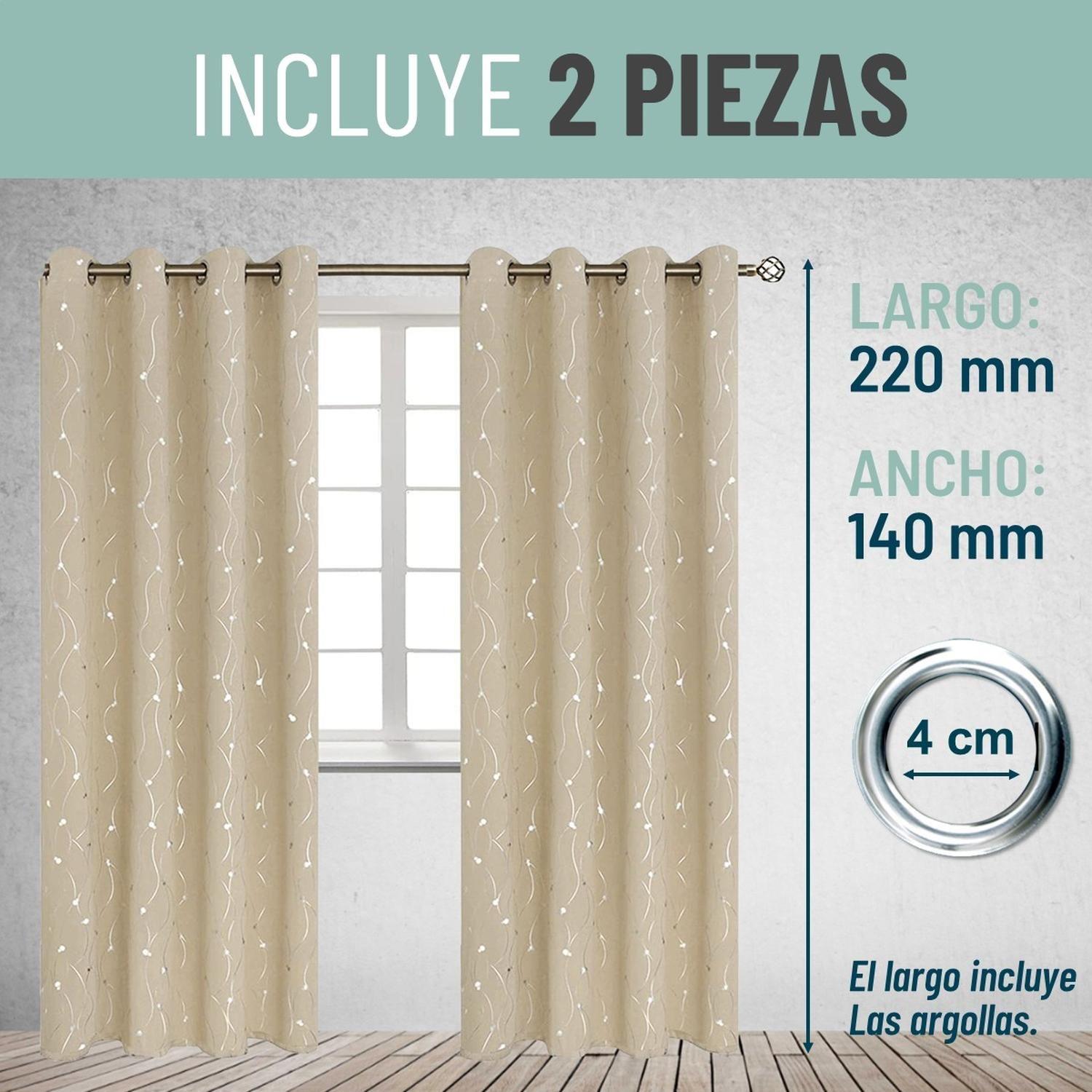 Cortina Blackout 95%, Son 2 Paños De 140x220cm CasaTua-4