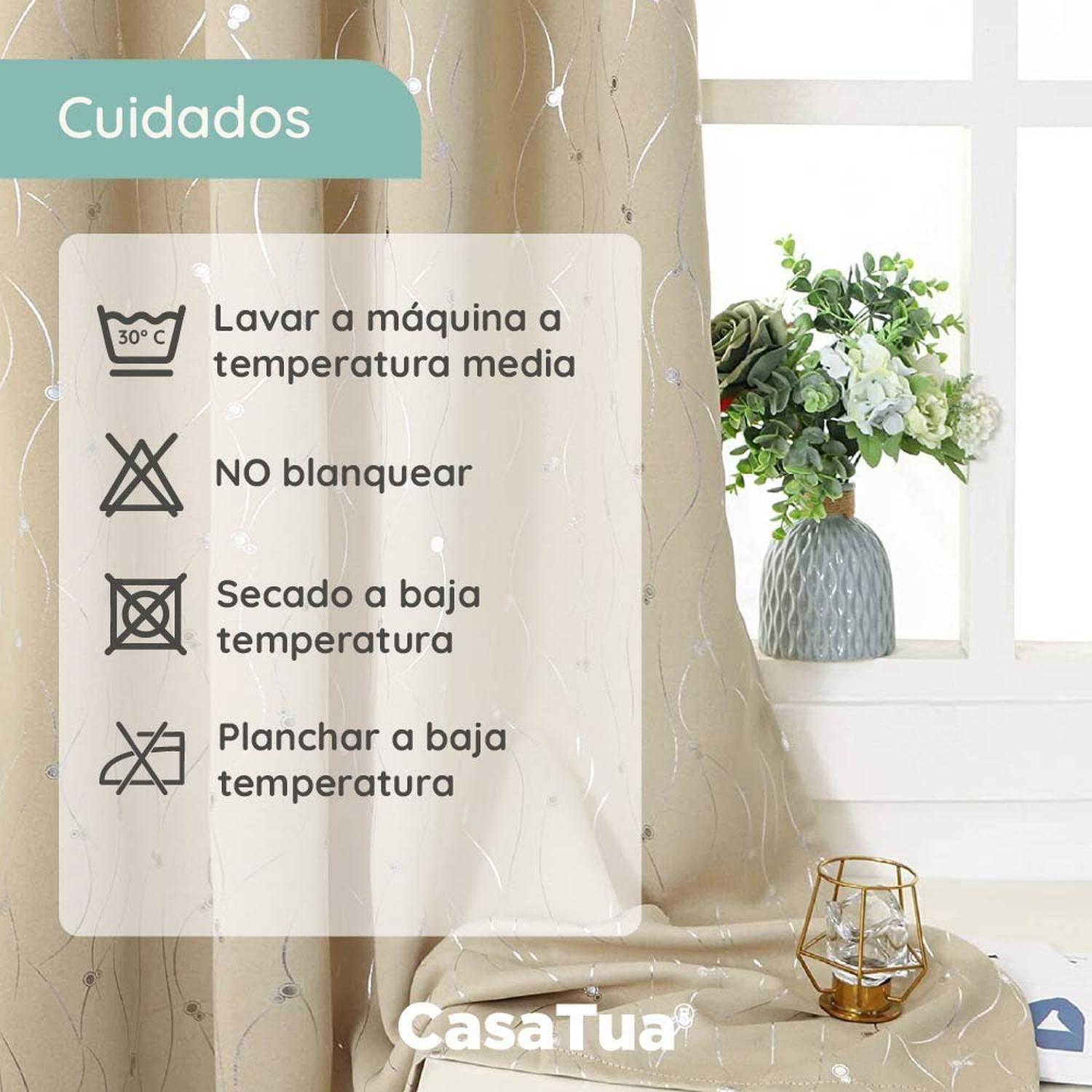 Cortina Blackout 95%, Son 2 Paños De 140x220cm CasaTua-8