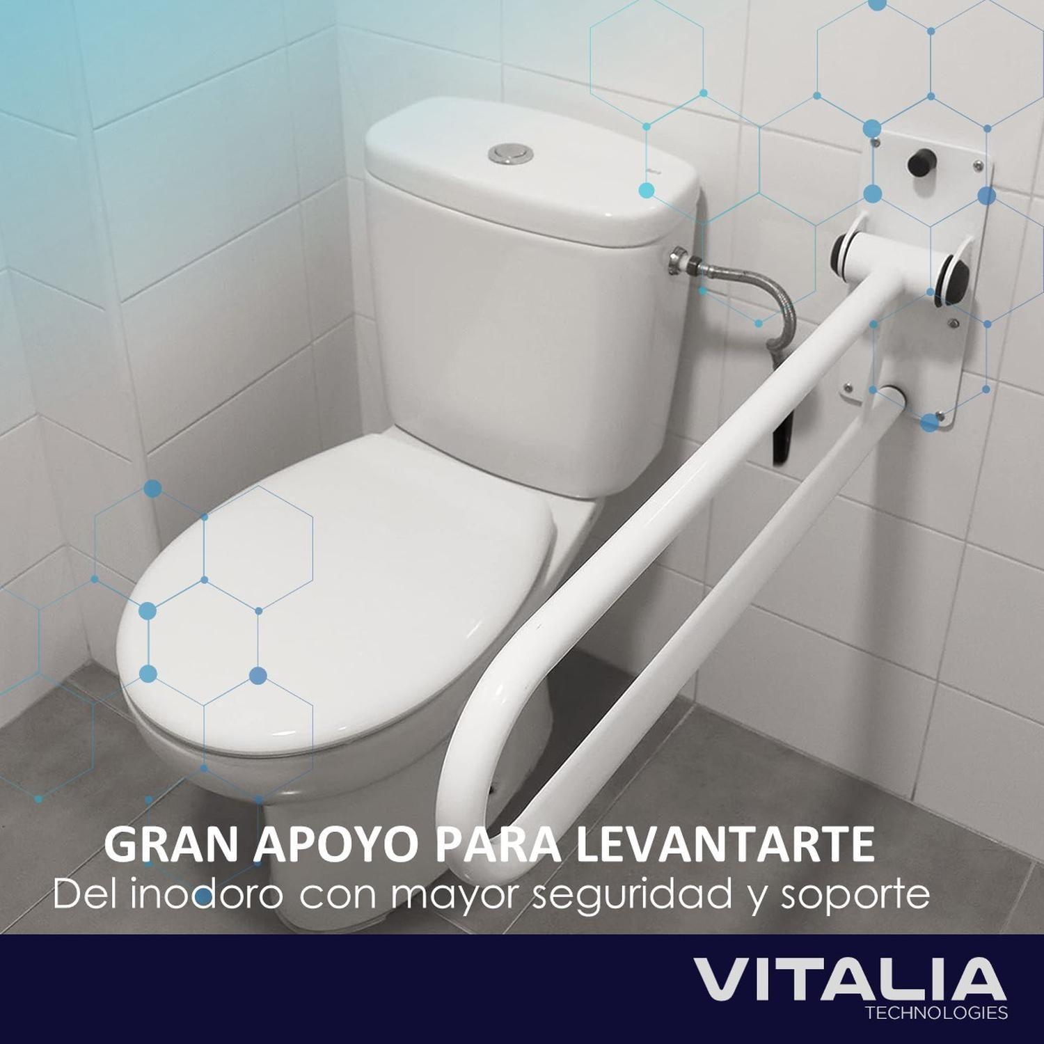 Barra de Apoyo Seguridad para Baño Pasamanos Abatible Acero-1