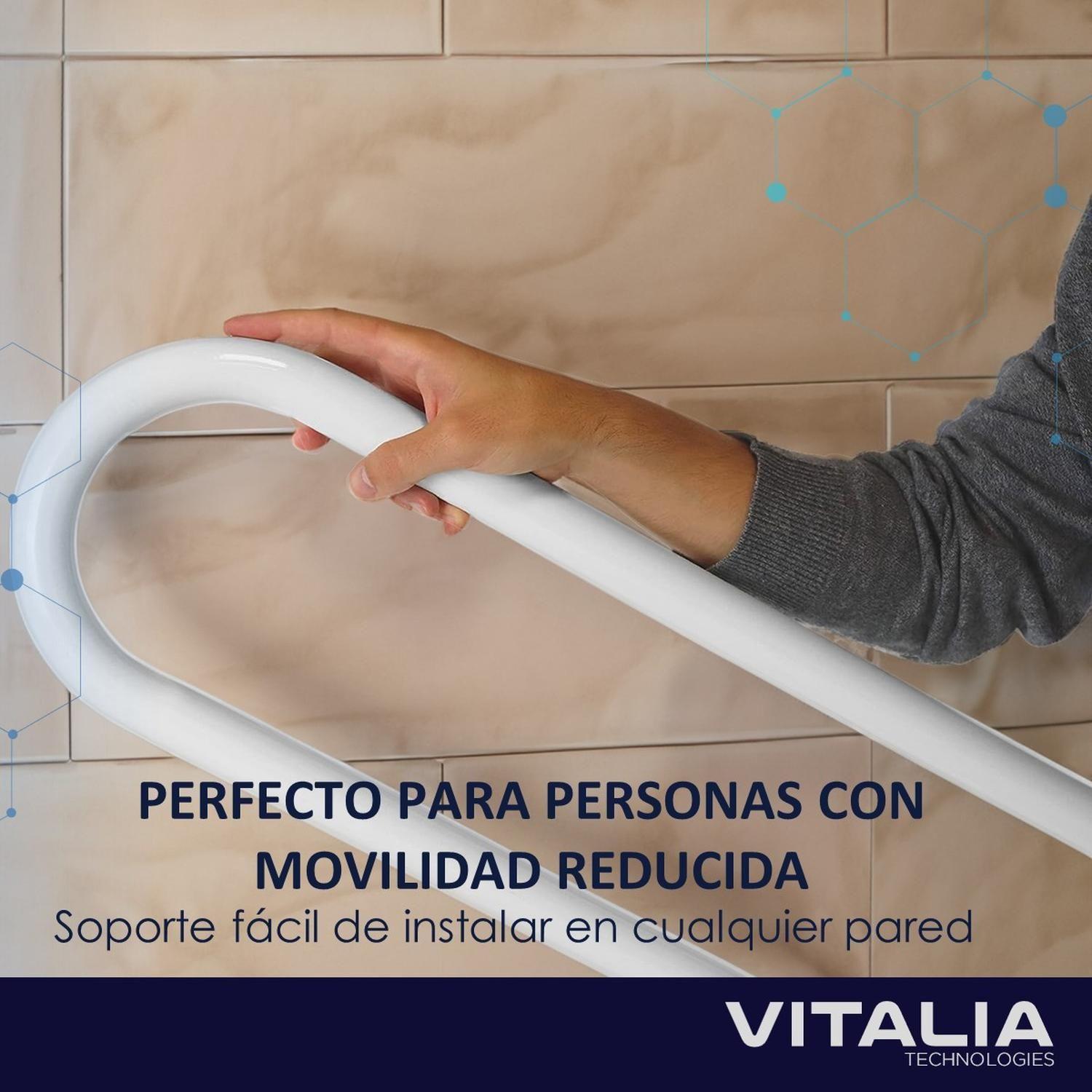 Barra de Apoyo Seguridad para Baño Pasamanos Abatible Acero-5
