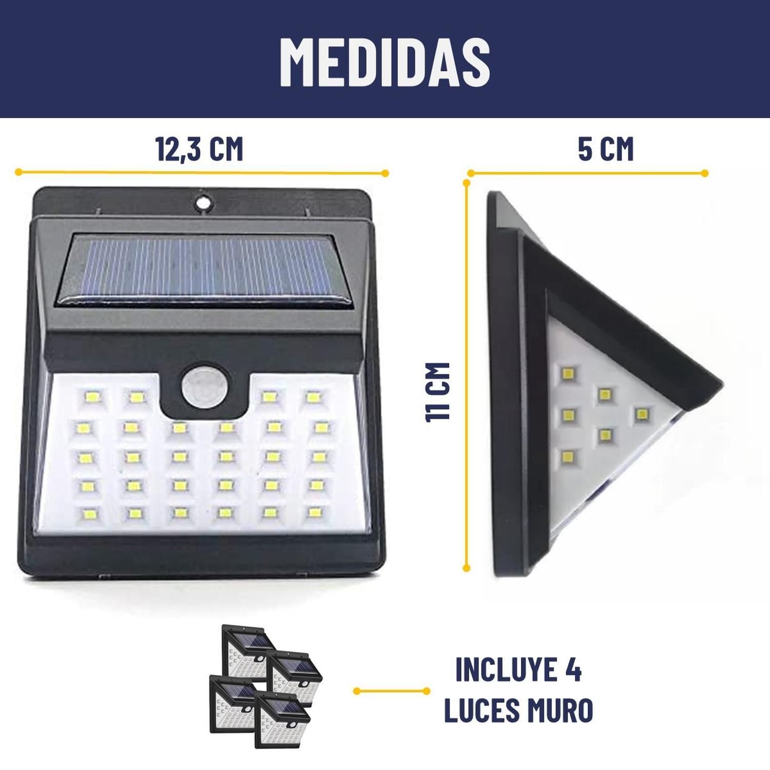 Foco Reflector Solar Maxwell Led Exterior Pared Luz Fria-3