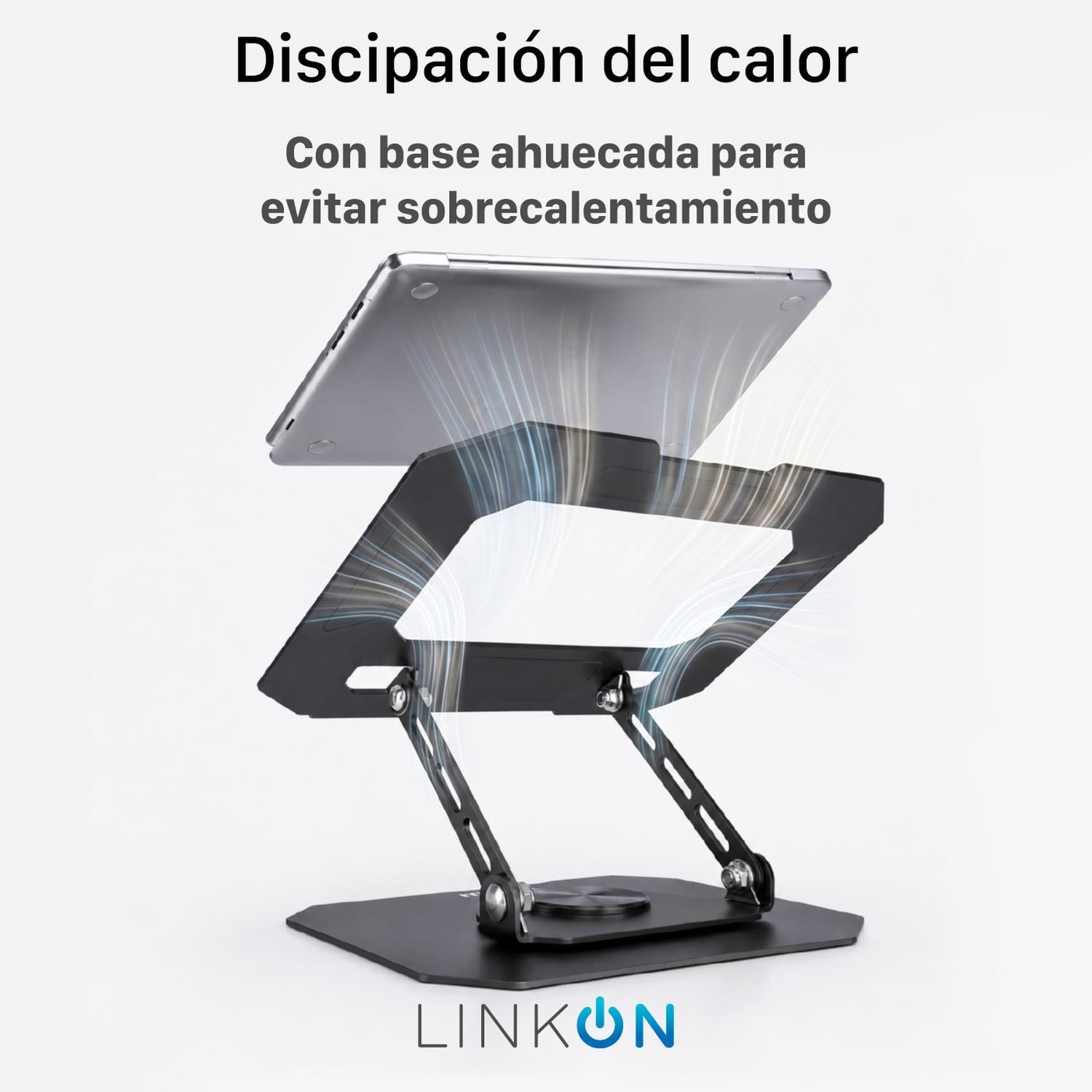 Soporte Notebook Linkon Aluminio Ajustable 360° hasta 17"-6