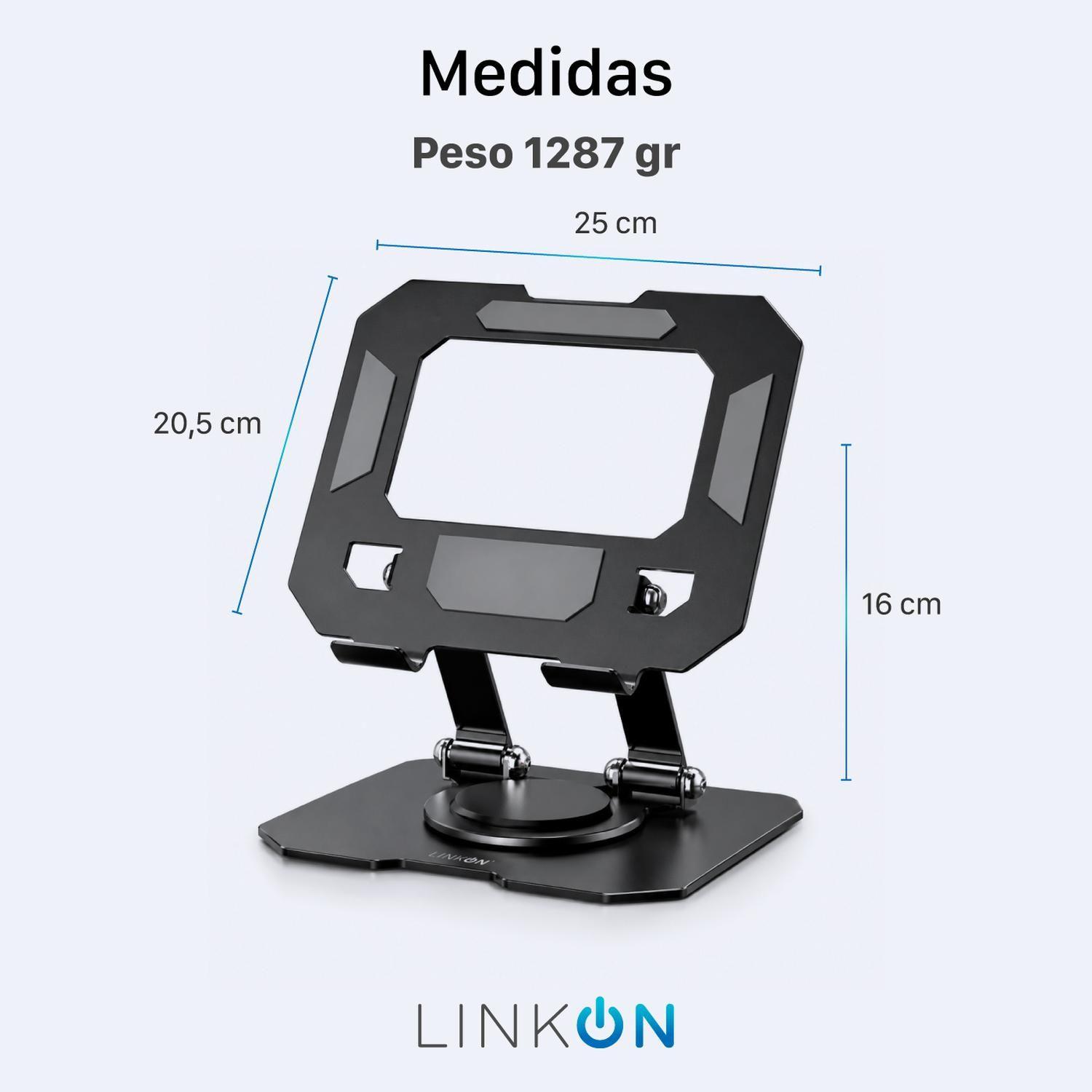 Soporte Notebook Linkon Aluminio Ajustable 360° hasta 17"-7