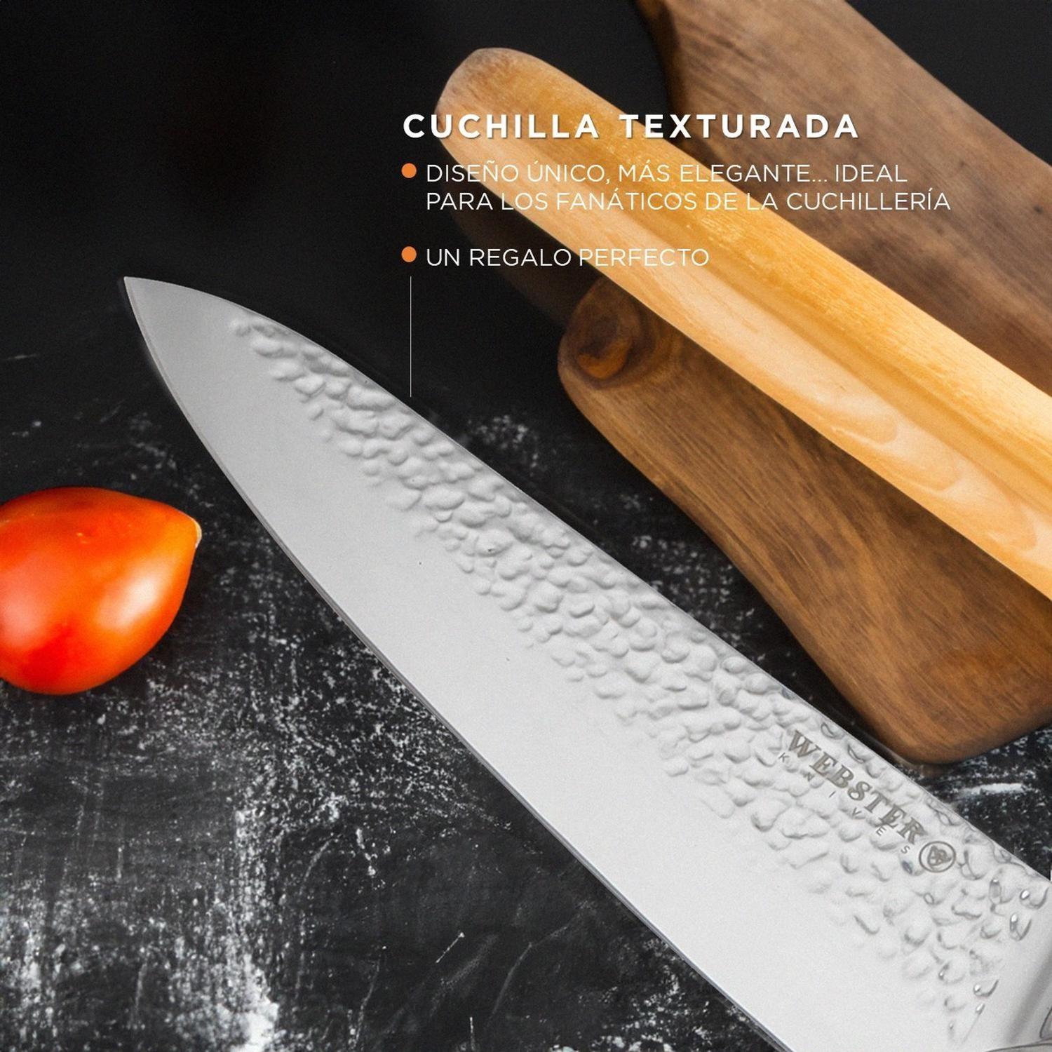 Cuchillo Acero Premium Parrillero Cocina Chef Asado Martillado Cafe-5