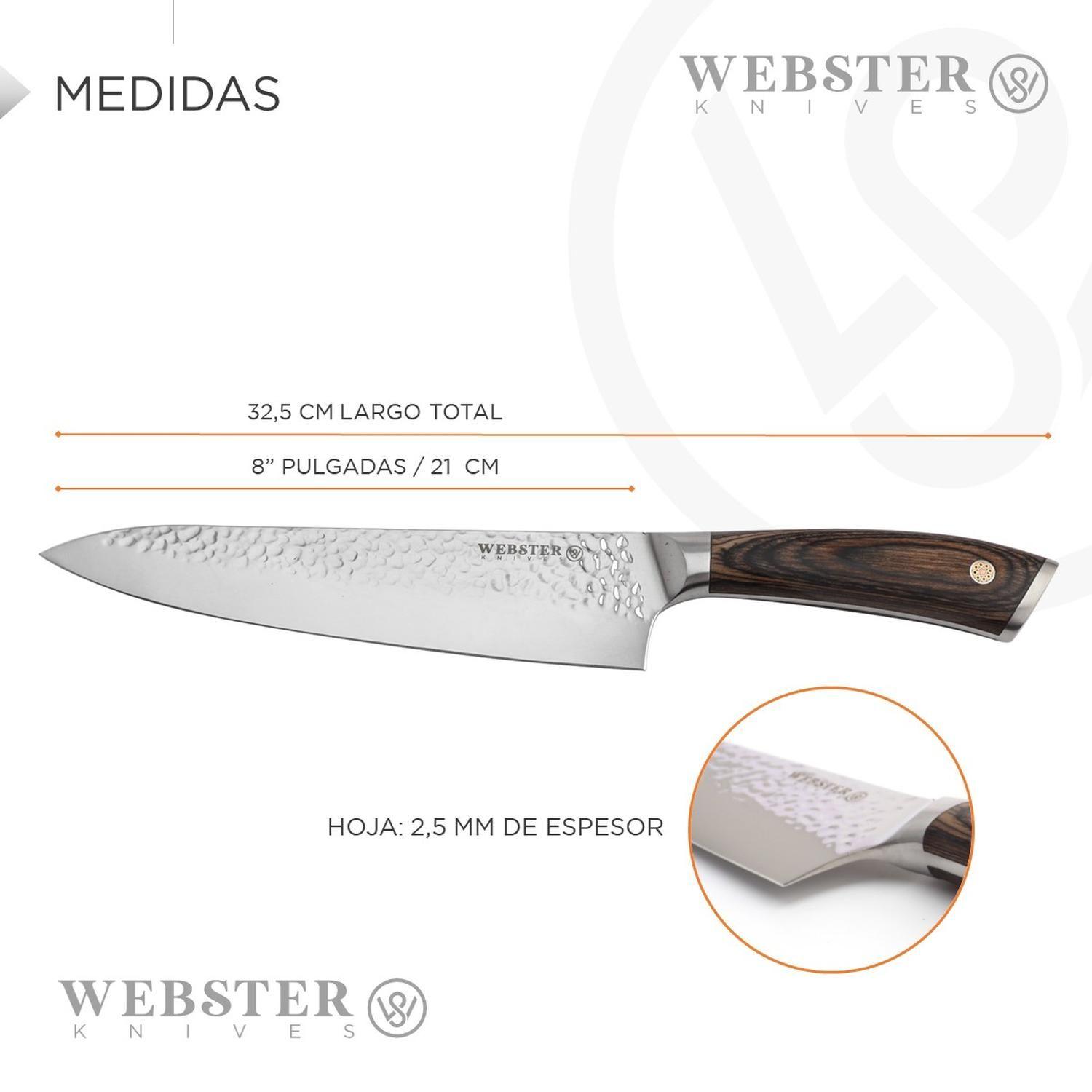 Cuchillo Acero Premium Parrillero Cocina Chef Asado Martillado Cafe-6