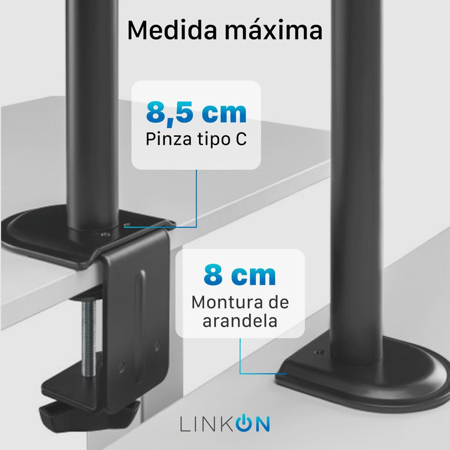 Brazo Soporte Doble Para 2 Monitores Escritorio Linkon-6