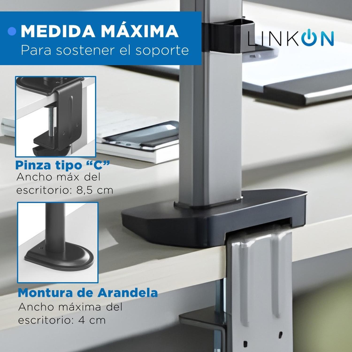 Soporte Brazo Doble Monitor Notebook Linkon Escritorio Lujo-6