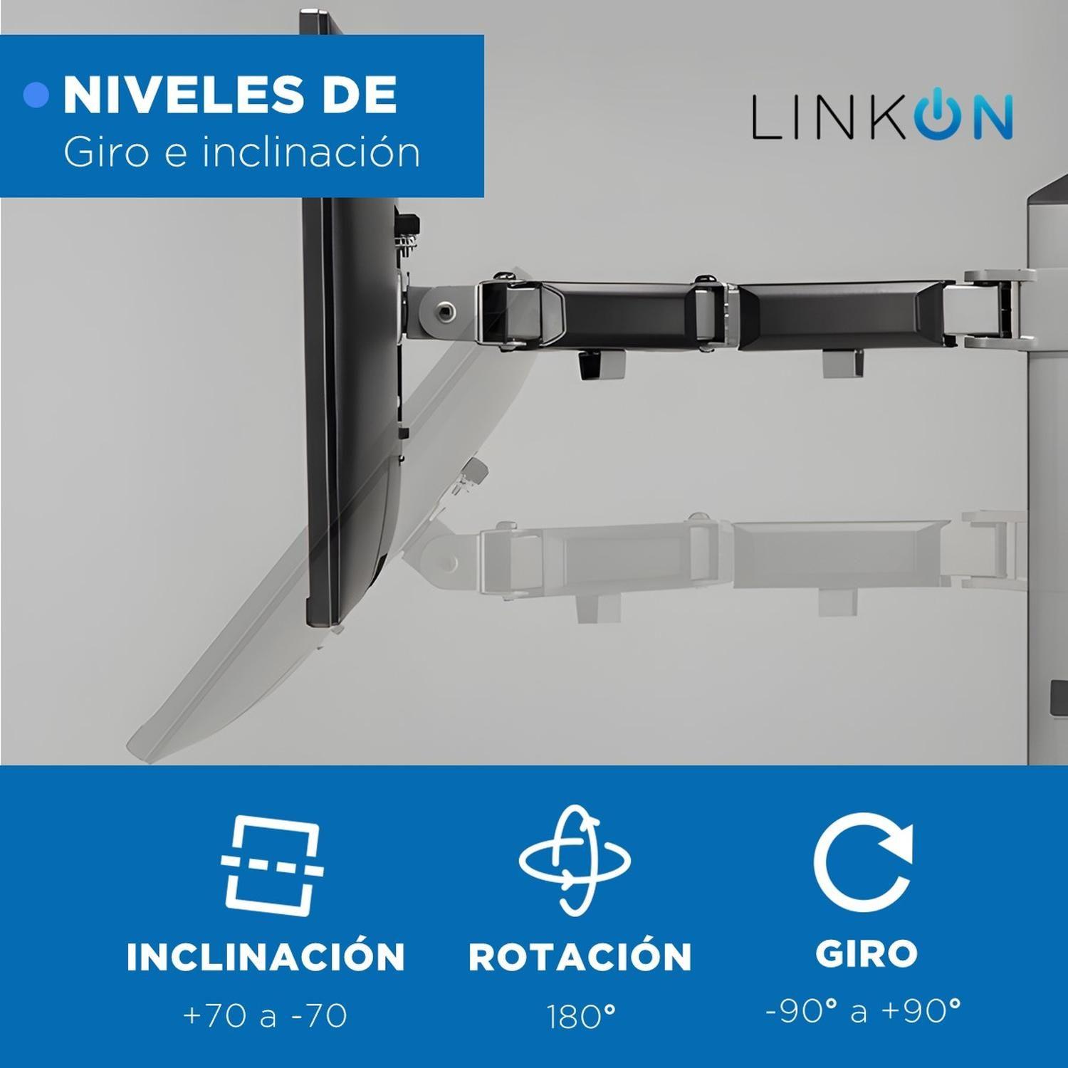 Soporte Brazo Doble Monitor Notebook Linkon Escritorio Lujo-7