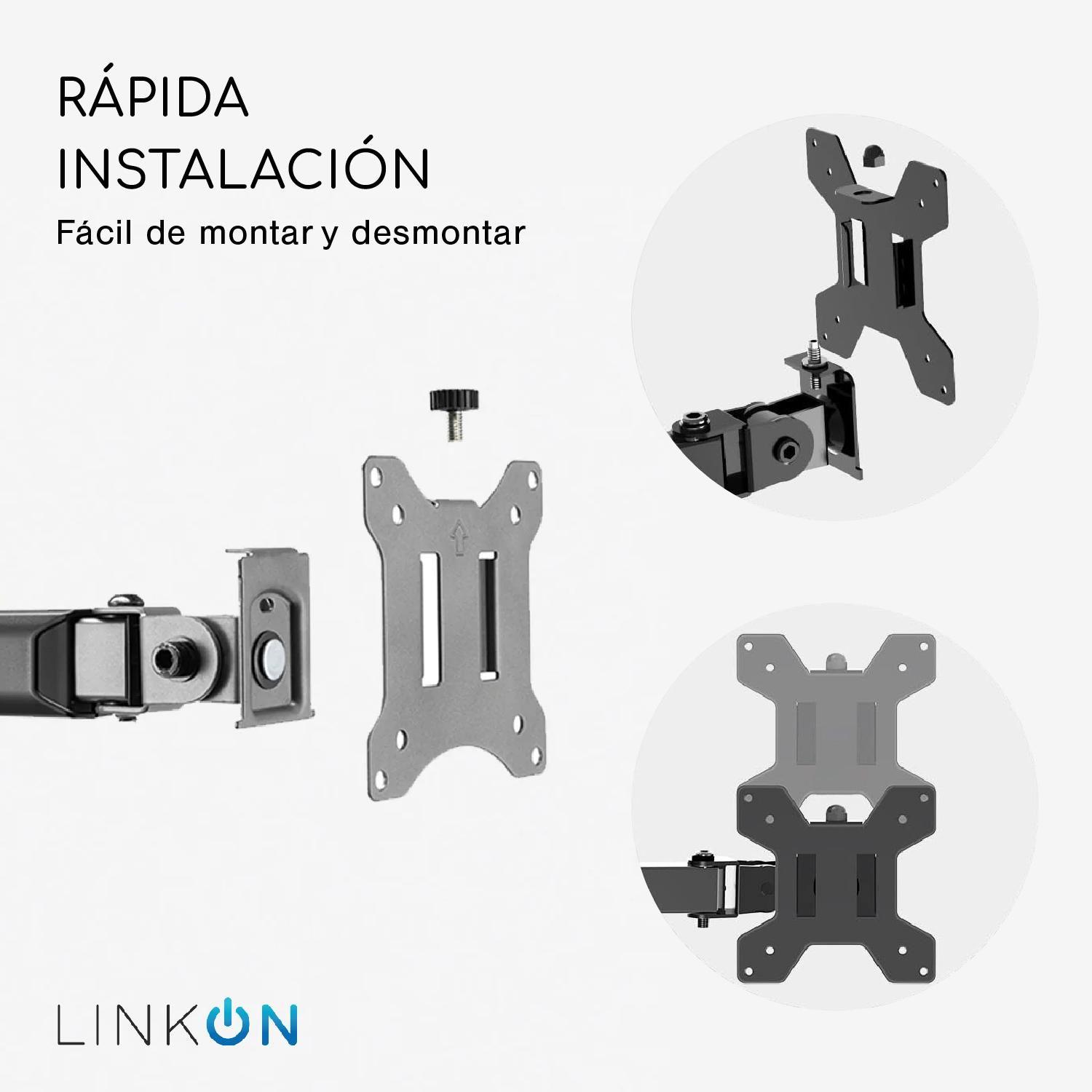 Soporte Brazo Doble Monitor Notebook Linkon Escritorio Lujo-3