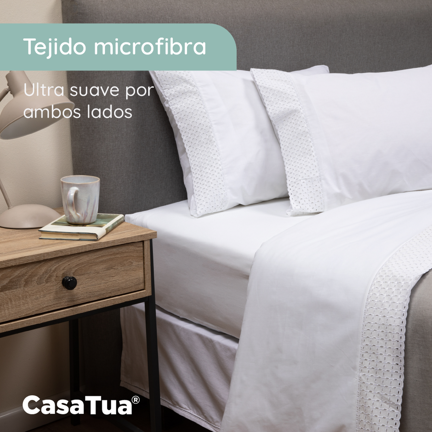 Sabanas Bordadas King Super King CasaTua +Fundas Almohada-3