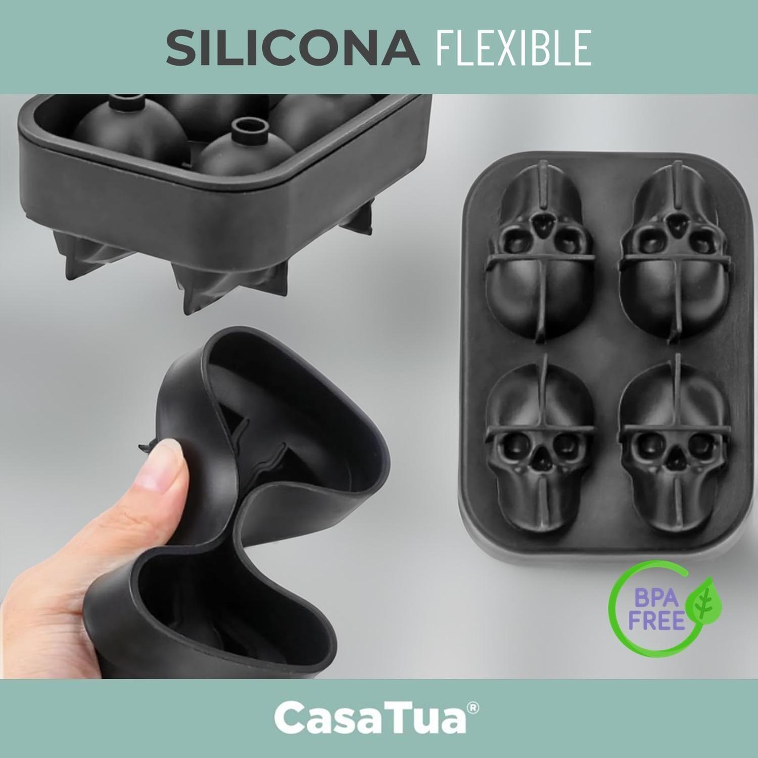 Cubetas Hielo Cubetera Molde Silicona Calavera CasaTua Set 3-2