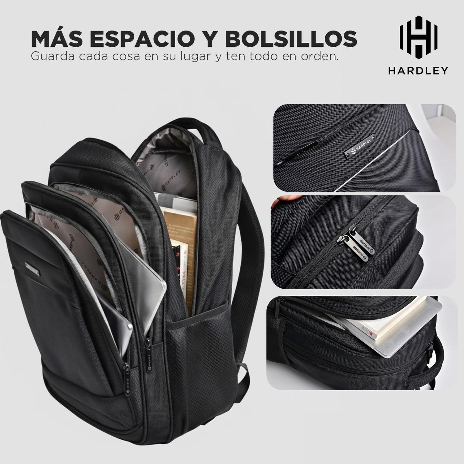 Mochila Notebook Impermeable Antirrobo Balistica 23 lt Hardley Usb-3