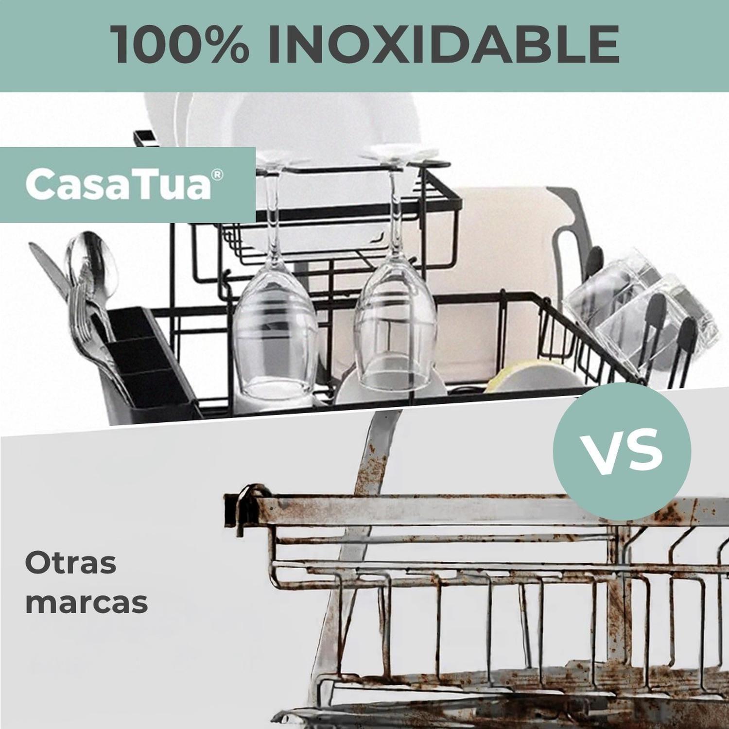 Secaplatos Escurridor de Platos Loza 100% Inoxidable CasaTua-2