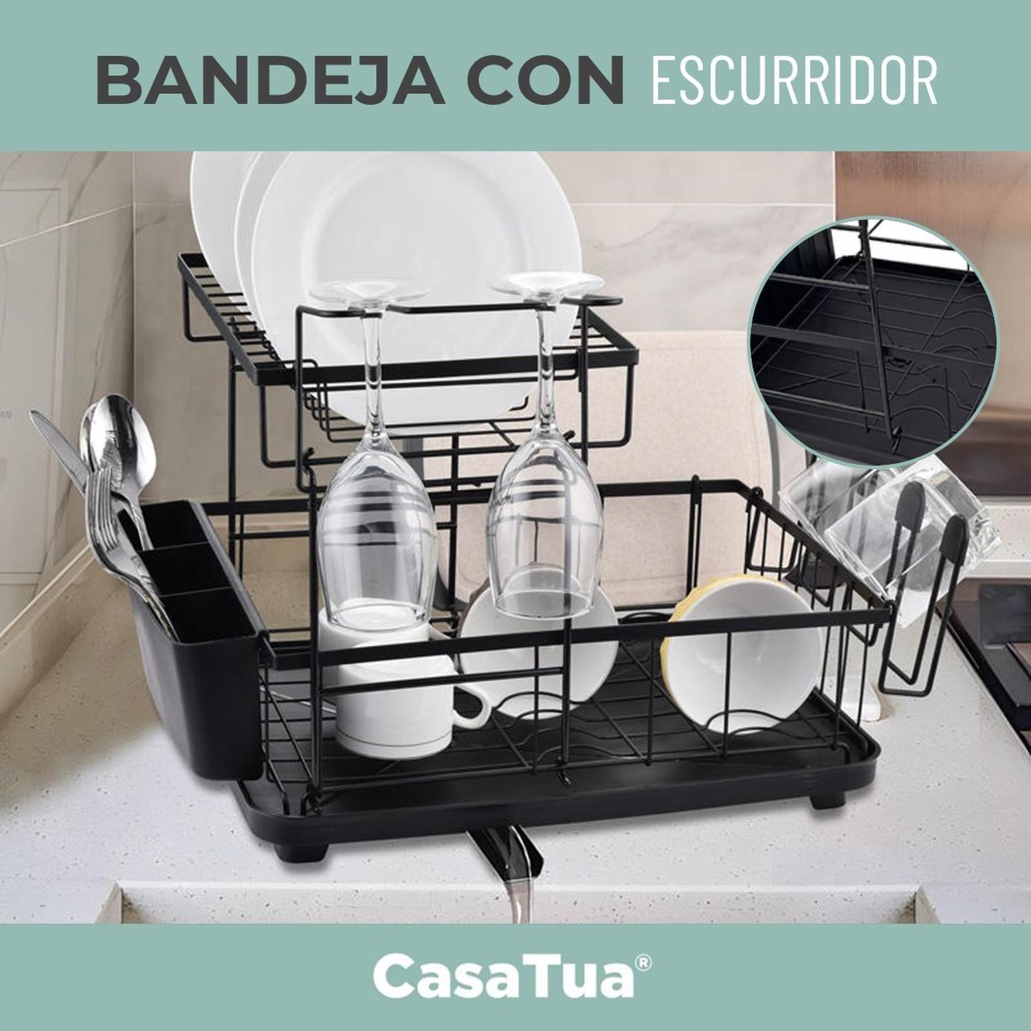 Secaplatos Escurridor de Platos Loza 100% Inoxidable CasaTua-6