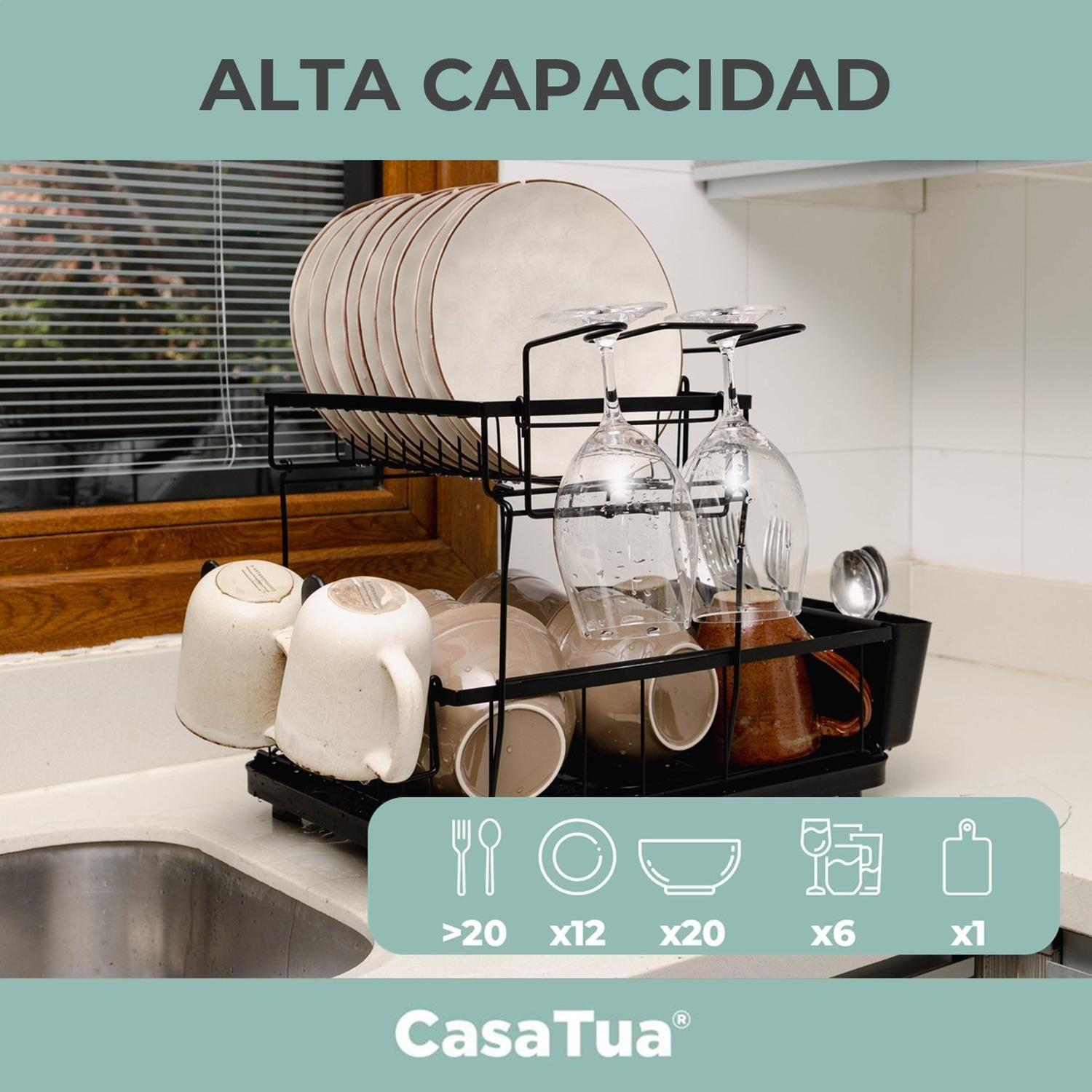 Secaplatos Escurridor de Platos Loza 100% Inoxidable CasaTua-4