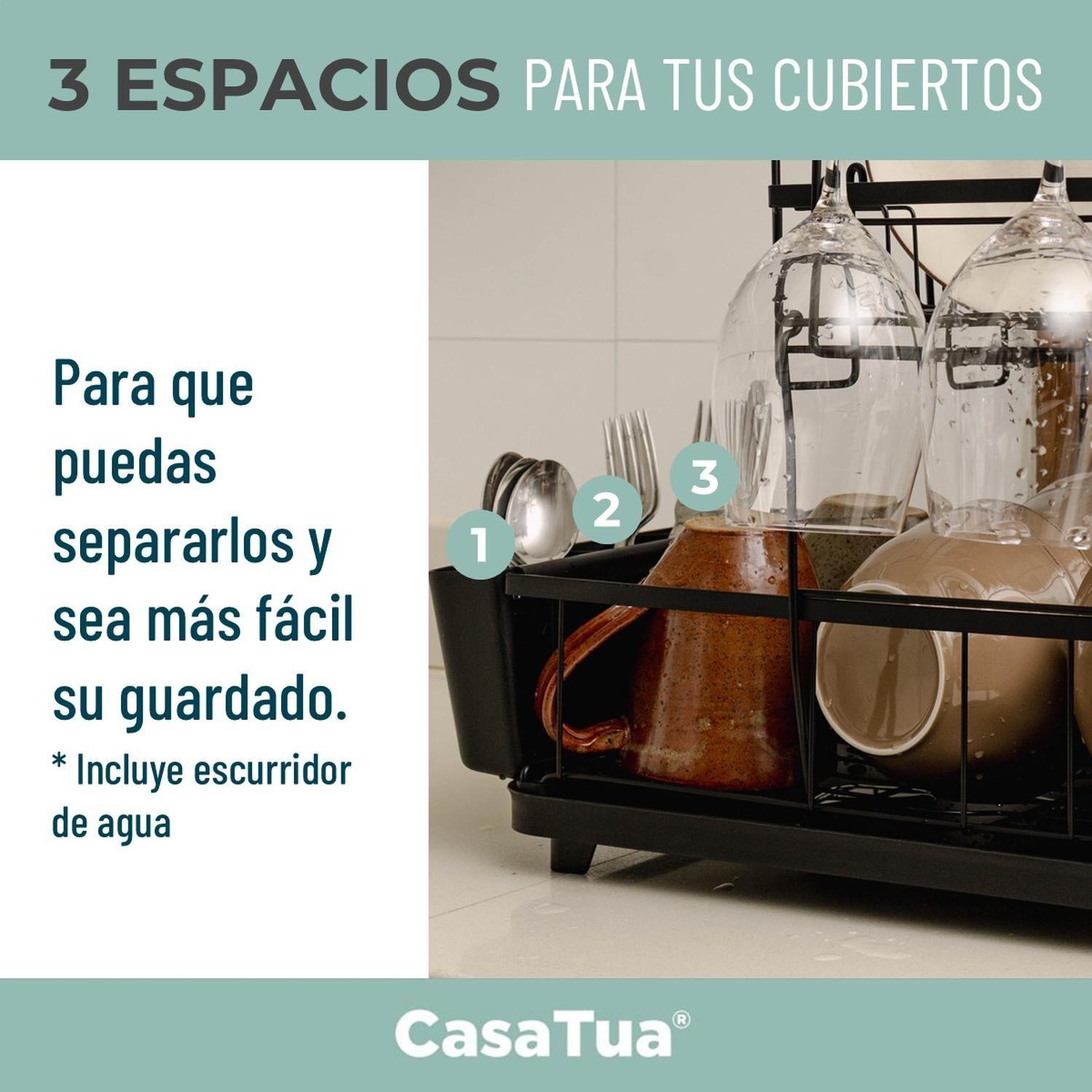 Secaplatos Escurridor de Platos Loza 100% Inoxidable CasaTua-7