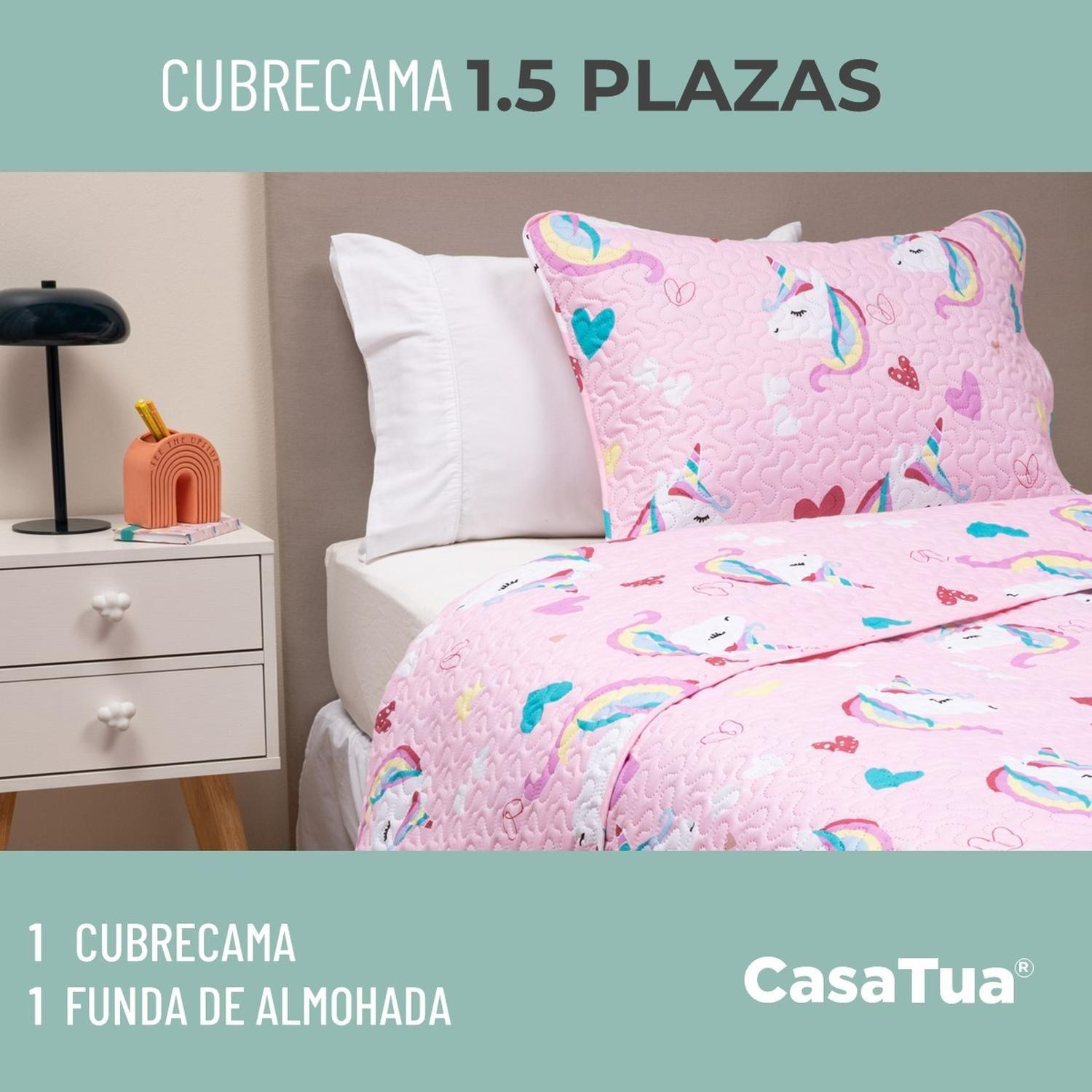 Cubrecama Quilt Reversible+funda Almohada 1,5P Niño Niña-4