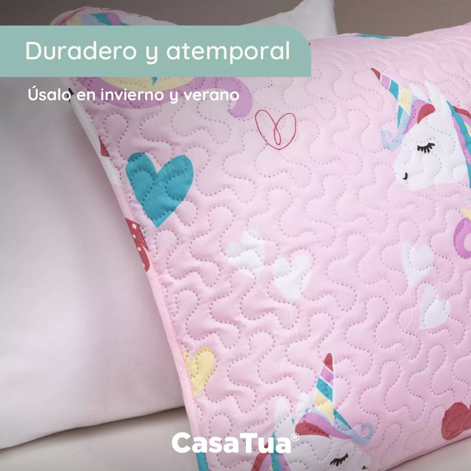 Cubrecama Quilt Reversible+funda Almohada 1,5P Niño Niña-4