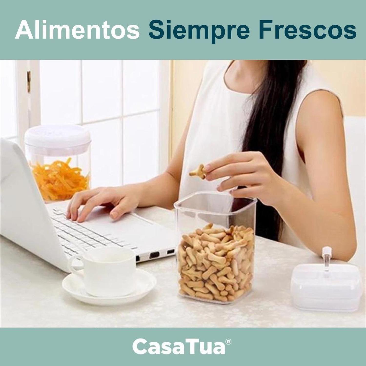 Contenedores Alimento Hermeticos Apilable Cierre Fácil Set 4-4