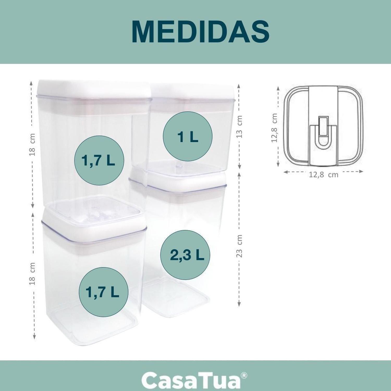 Contenedores Alimento Hermeticos Apilable Cierre Fácil Set 4-5