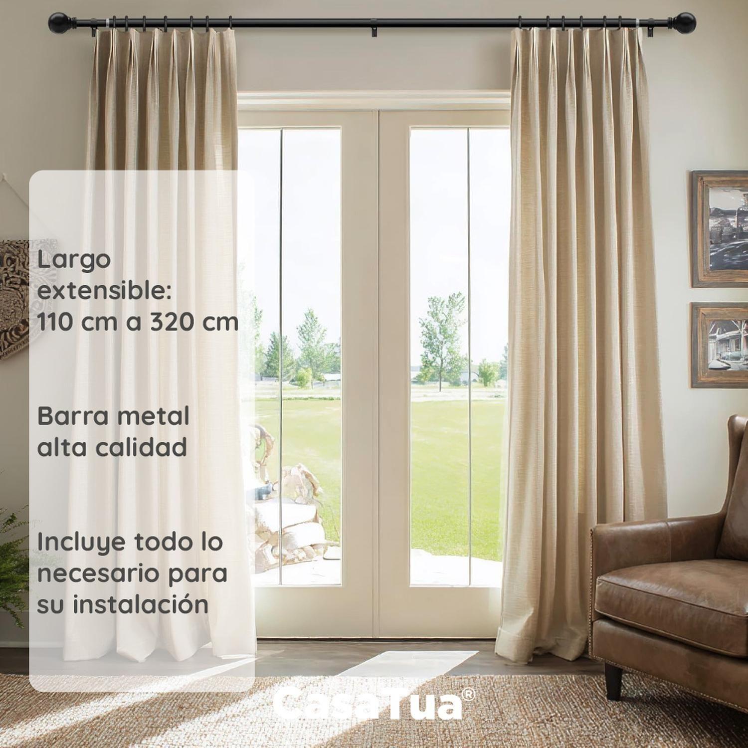 Barra Cortina CasaTua Extensible 110 a 320 cm + Soporte-1