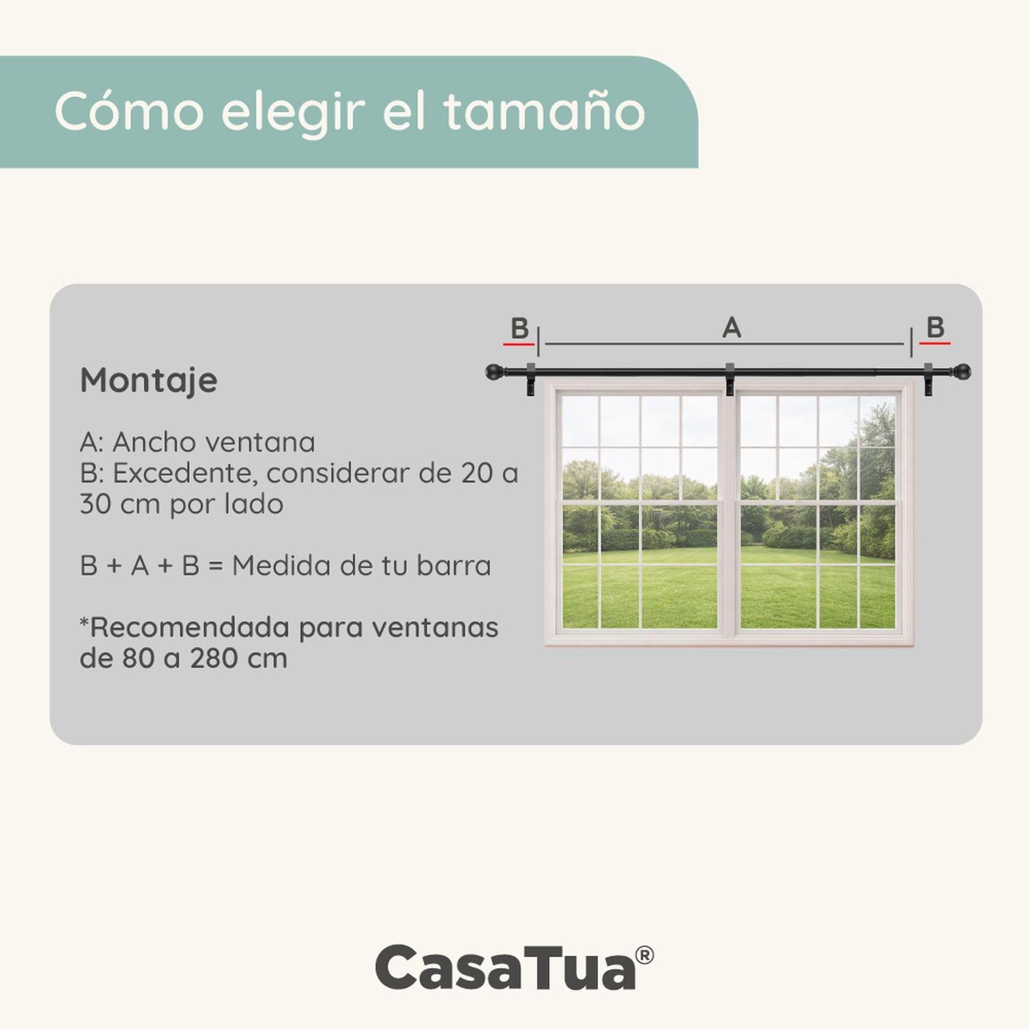 Barra Cortina CasaTua Extensible 110 a 320 cm + Soporte-5