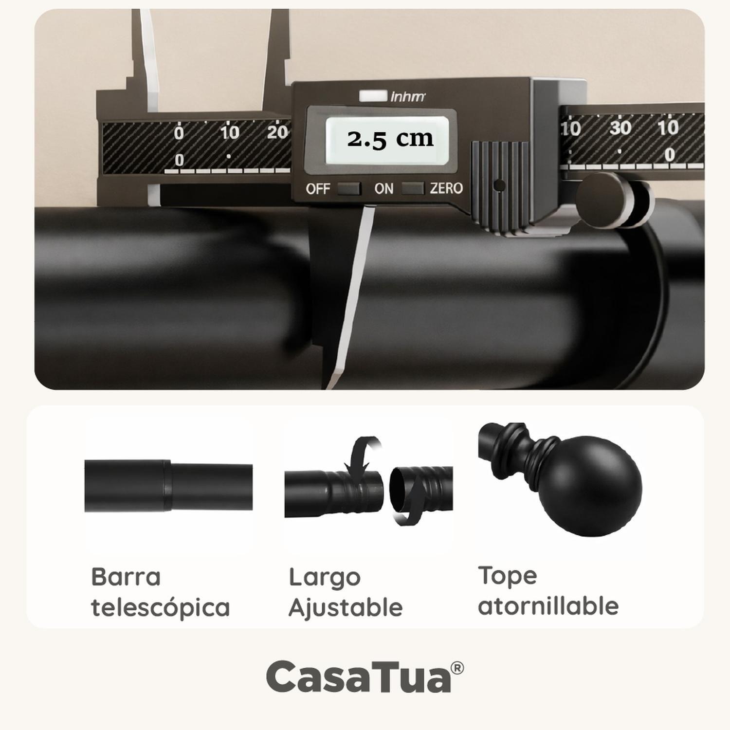 Barra Cortina CasaTua Extensible 110 a 320 cm + Soporte-3