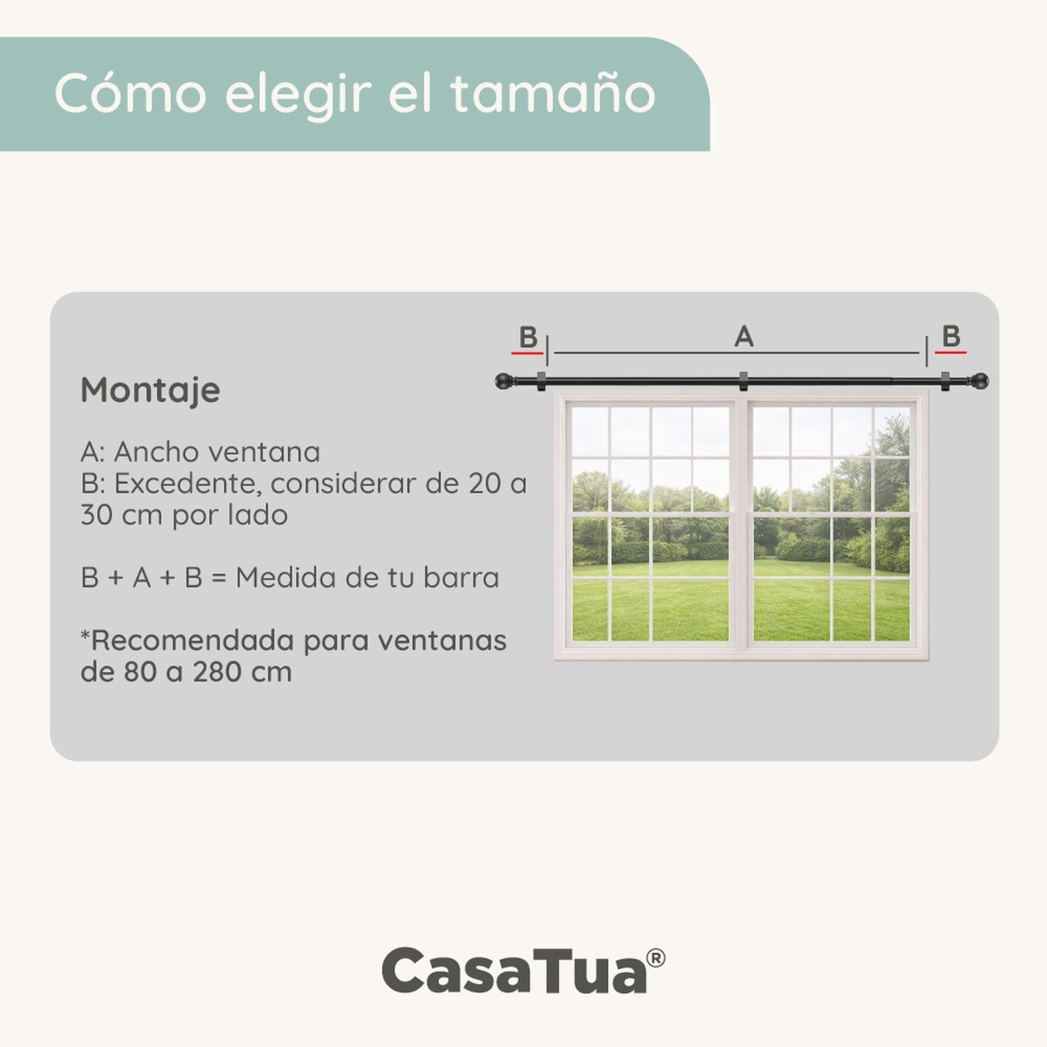 Barra Cortina CasaTua Extensible 110 a 320 cm + Soporte-5