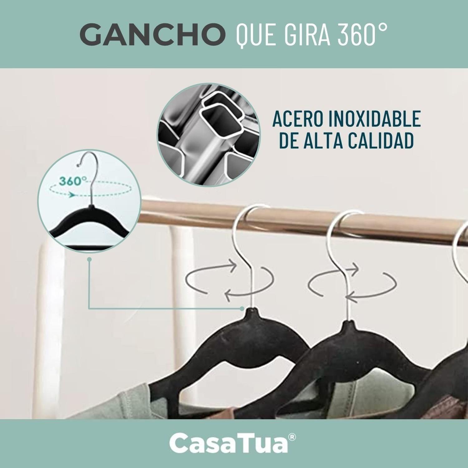 Colgadores De Ropa CasaTua Set 30u Terciopelo Antideslizante-5