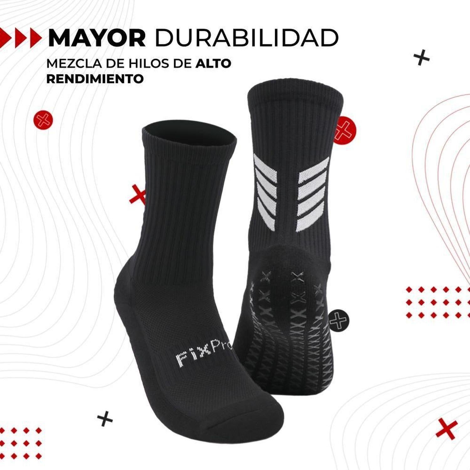 Medias Futbol Calcetas  Deportivas Antideslizantes x3 Fitnics Talla Única negro-6