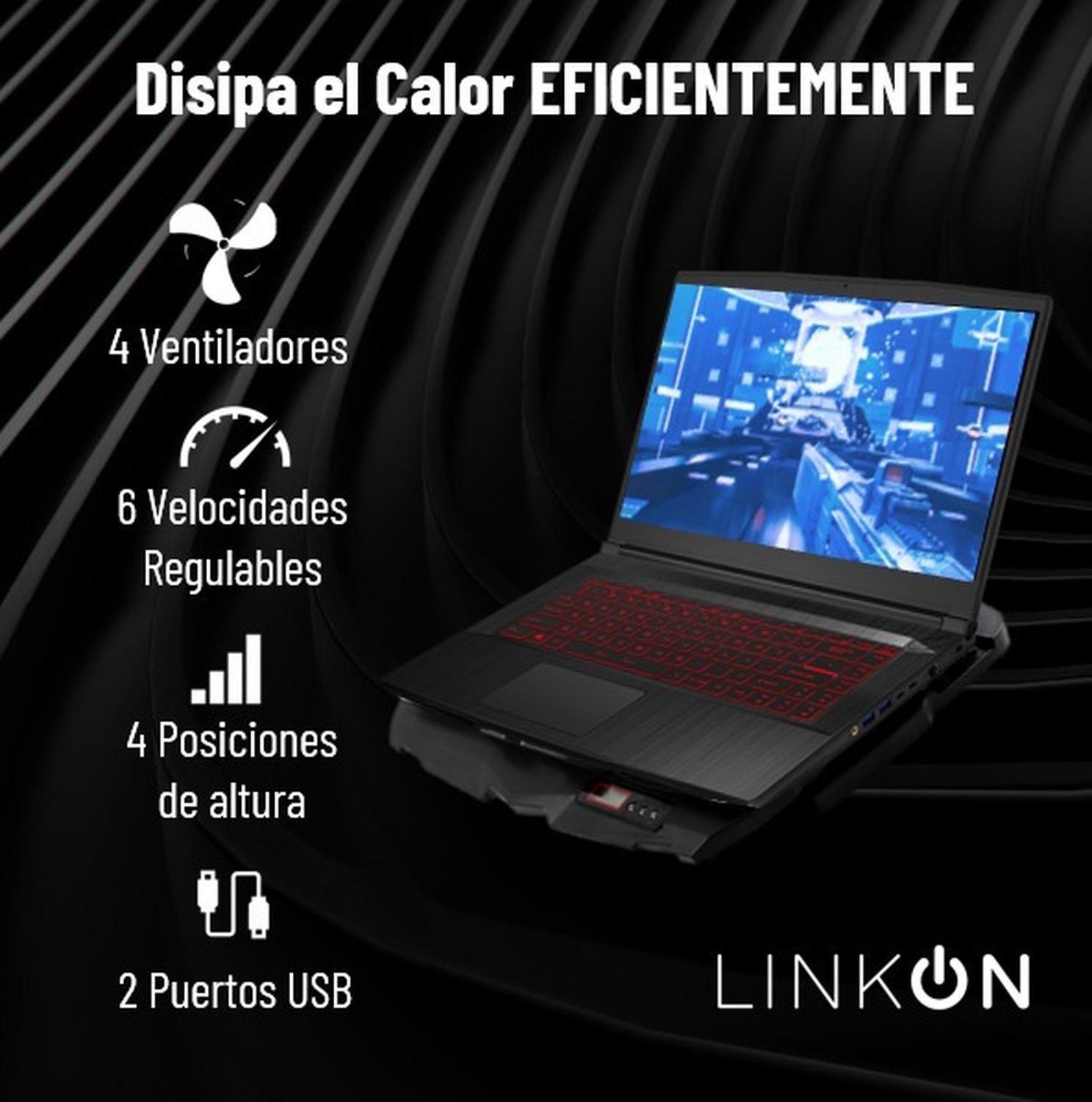 Base Ventilador Notebook Enfriador Gamer con Control LCD-1