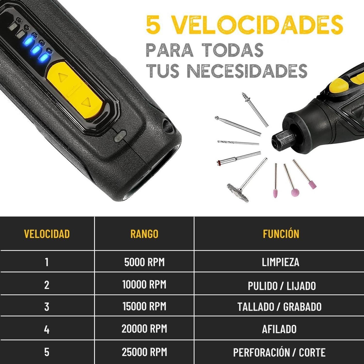 Herramienta Rotativa tipo Dremel Inalambrica Brooklyn 40 acc-3